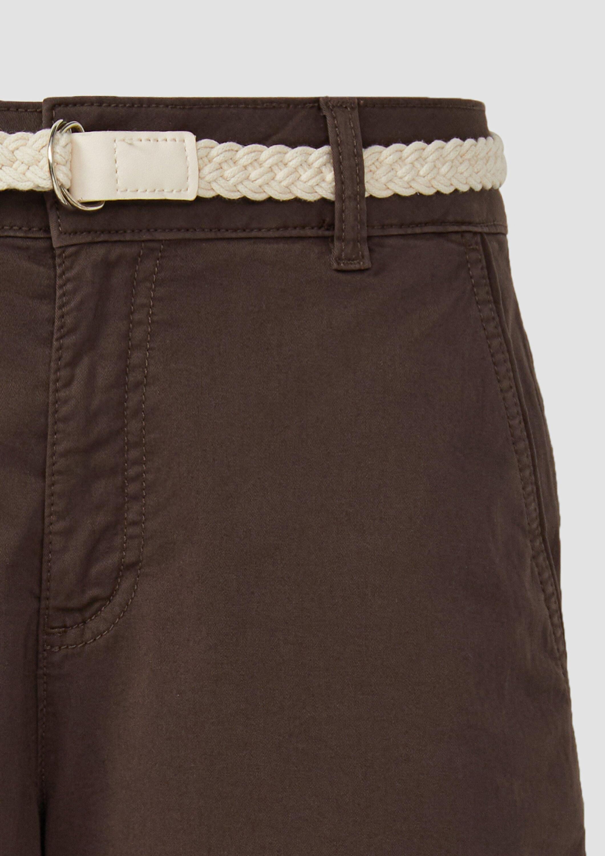 s.Oliver Shorts Hose Shorts mit geflochtenem Gürtel und Garment Dye