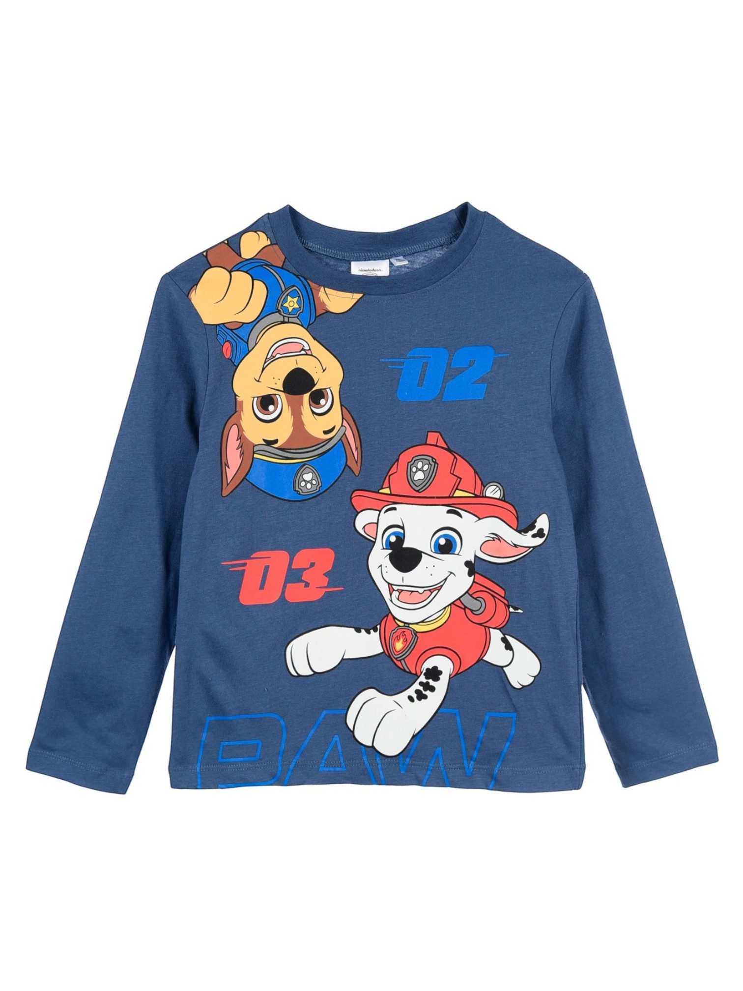 PAW PATROL Langarmshirt Chase & Marshall Jersey Longsleeve Jungen Shirt aus Baumwolle Gr. 98 - 116 cm