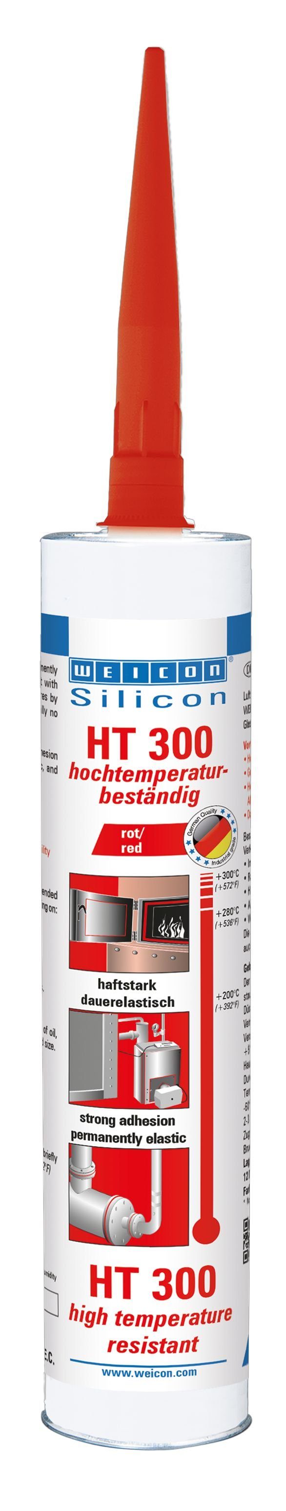 Silikon Silicon HT 300, Dichtstoff, hochtemperaturbeständig bis 300°C, rot