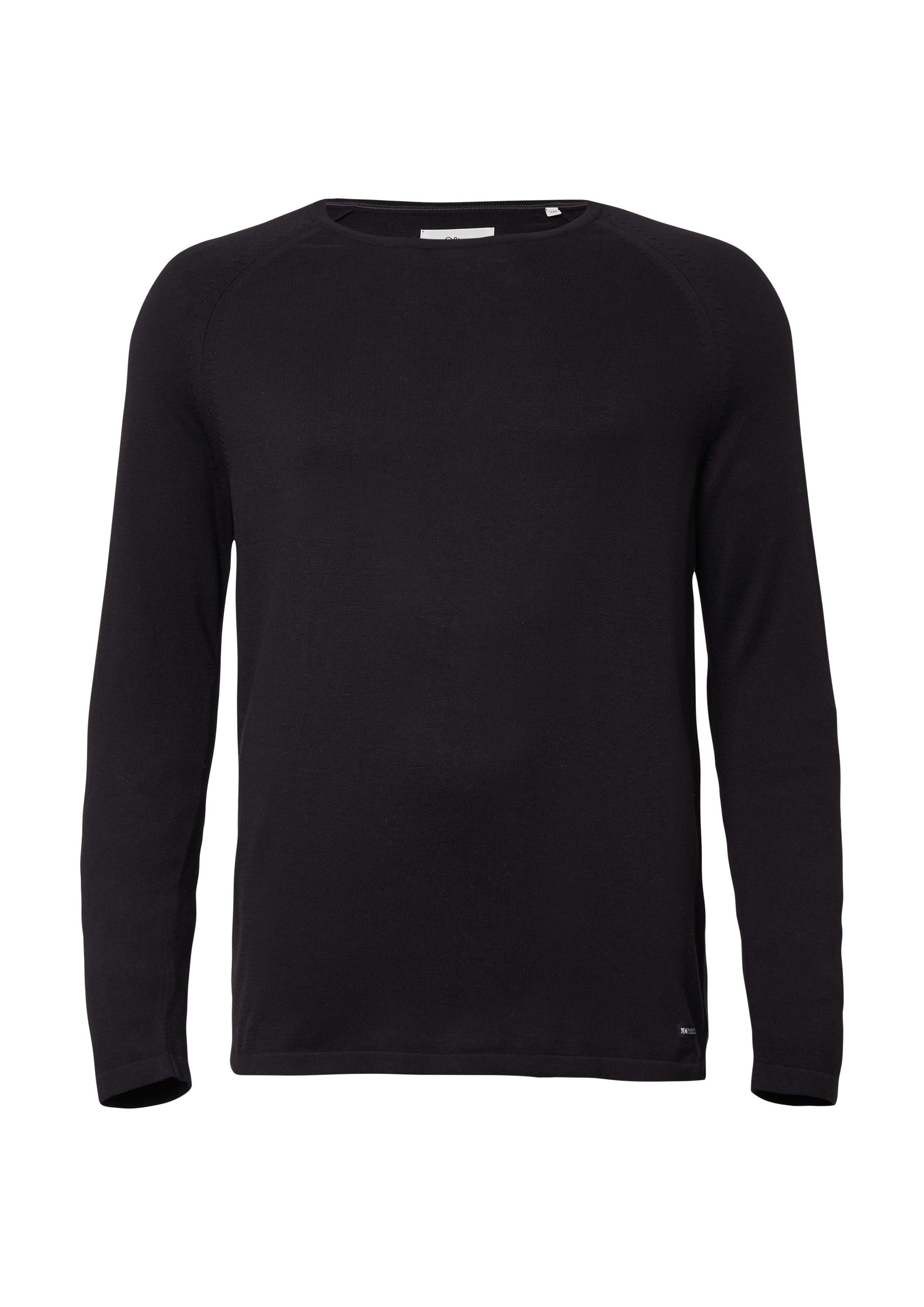 s.Oliver Longpullover Strickpullover Raglanpullover aus reiner Baumwolle