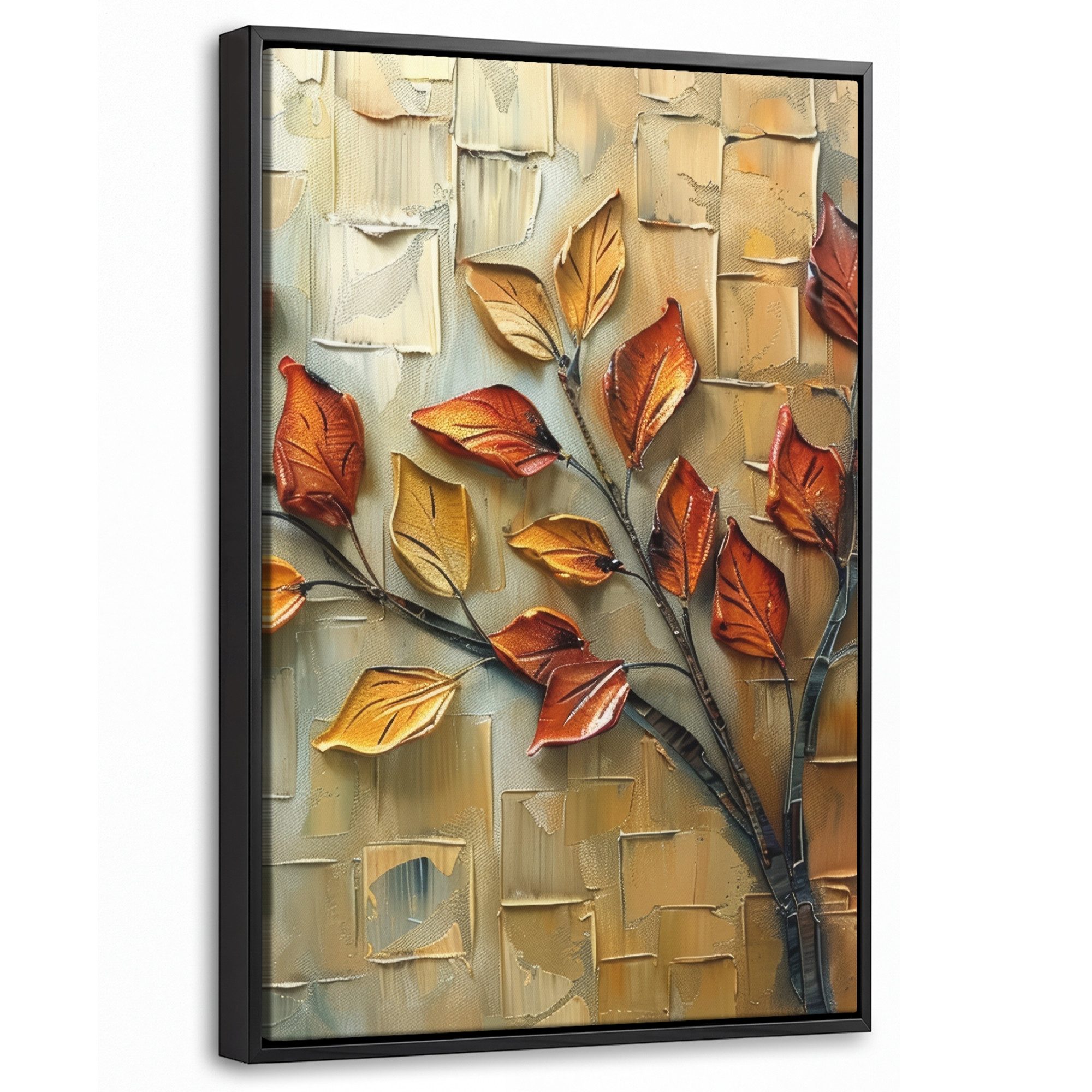 OneMillionCanvasses® Leinwandbild mit Rahmen - Baum - Abstrakt - Natur - Kunst, Fotodruck (1 St), Deko für Wohnzimmer Schlafzimmer Küche 20x30cm