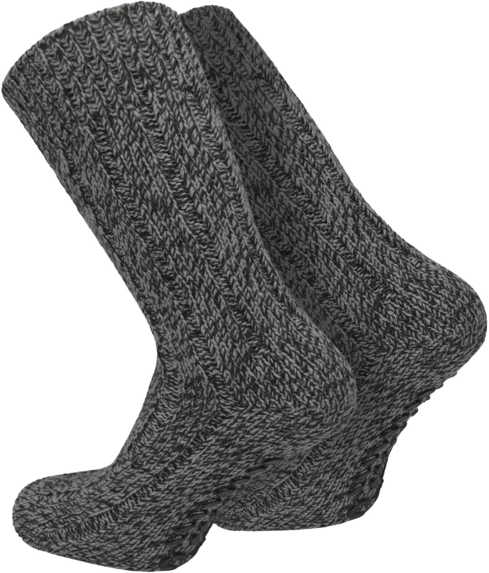 Anthrazitmelange mit Schafwollanteil Paar Norweger-ABS-Socken 2 (Set, Thermosocken Schafwolle hoher Paar) normani 2