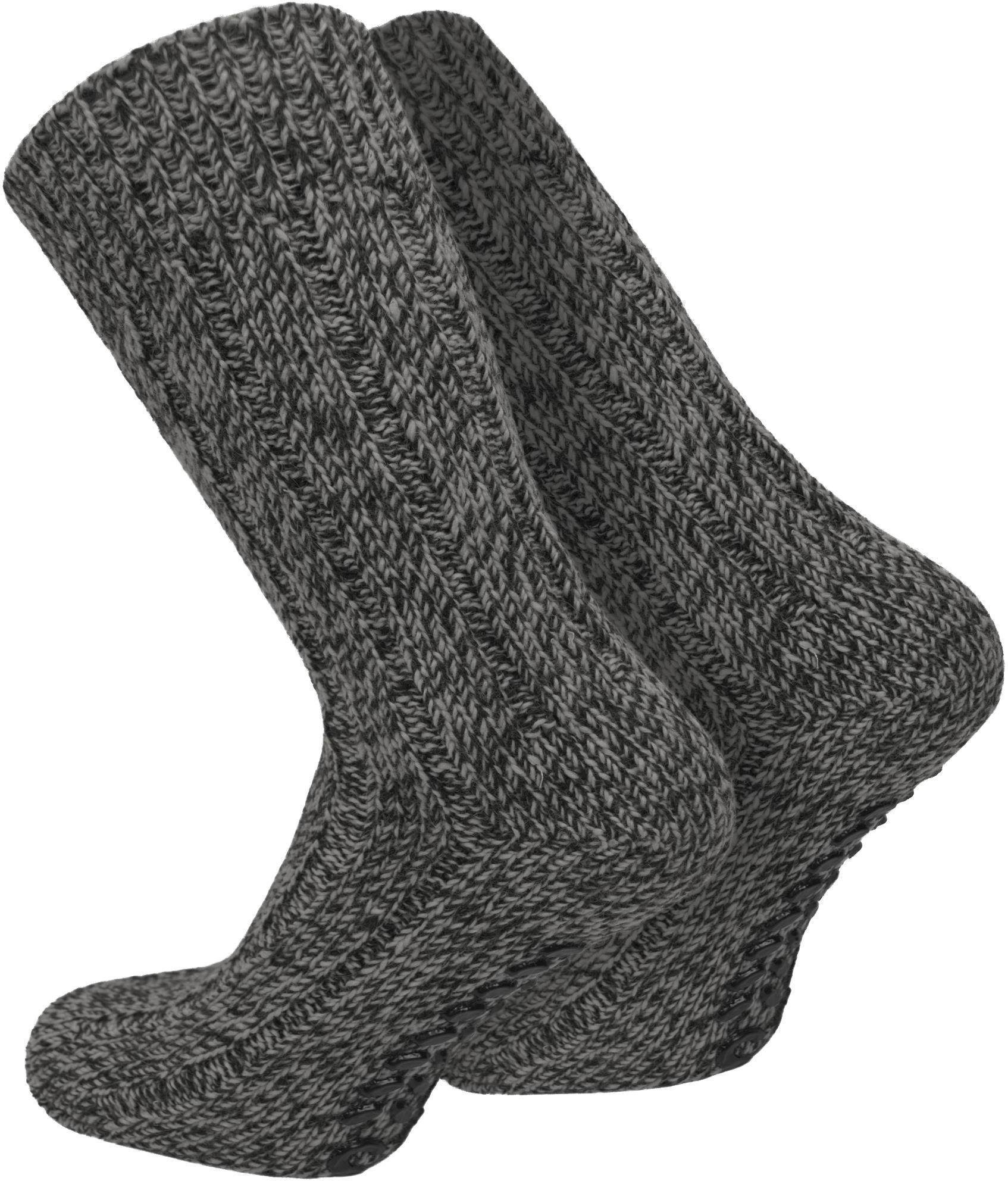 normani Thermosocken 2 Schafwolle Anthrazitmelange 2 Schafwollanteil Norweger-ABS-Socken Paar) (Set, Paar mit hoher