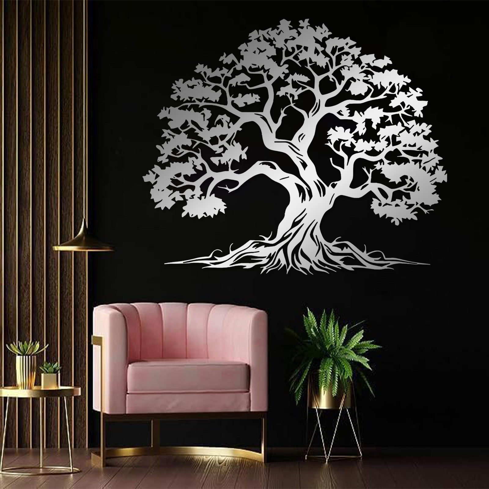 Jumpeak Wanddekoobjekt Metall Baum des Lebens Kunst Wanddekoration,Baum Wanddekoration, Natur, Hergestellt aus Metall,Vier Farben zur Auswahl,2 Größe