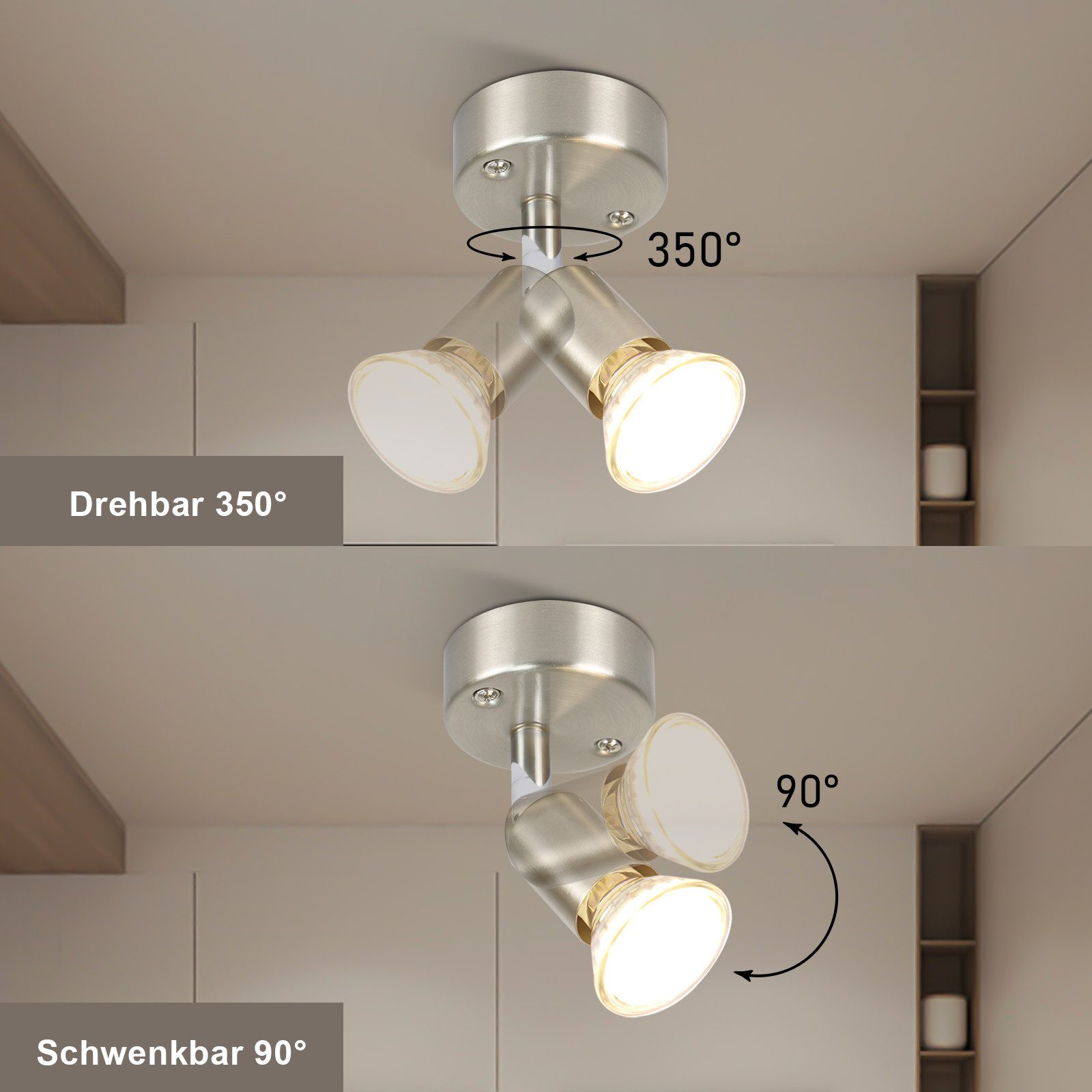 Nettlife LED Deckenstrahler LED Deckenstrahler Schwenkbar GU10 1/2/3/4 Flam günstig online kaufen
