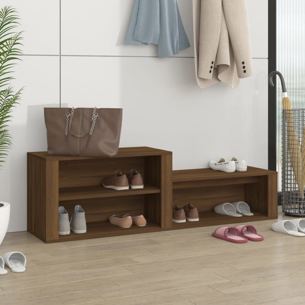 vidaXL Schuhregal Schuhschrank Braun Eichen-Optik 150x35x45 cm Holzwerkstoff, 1-tlg.