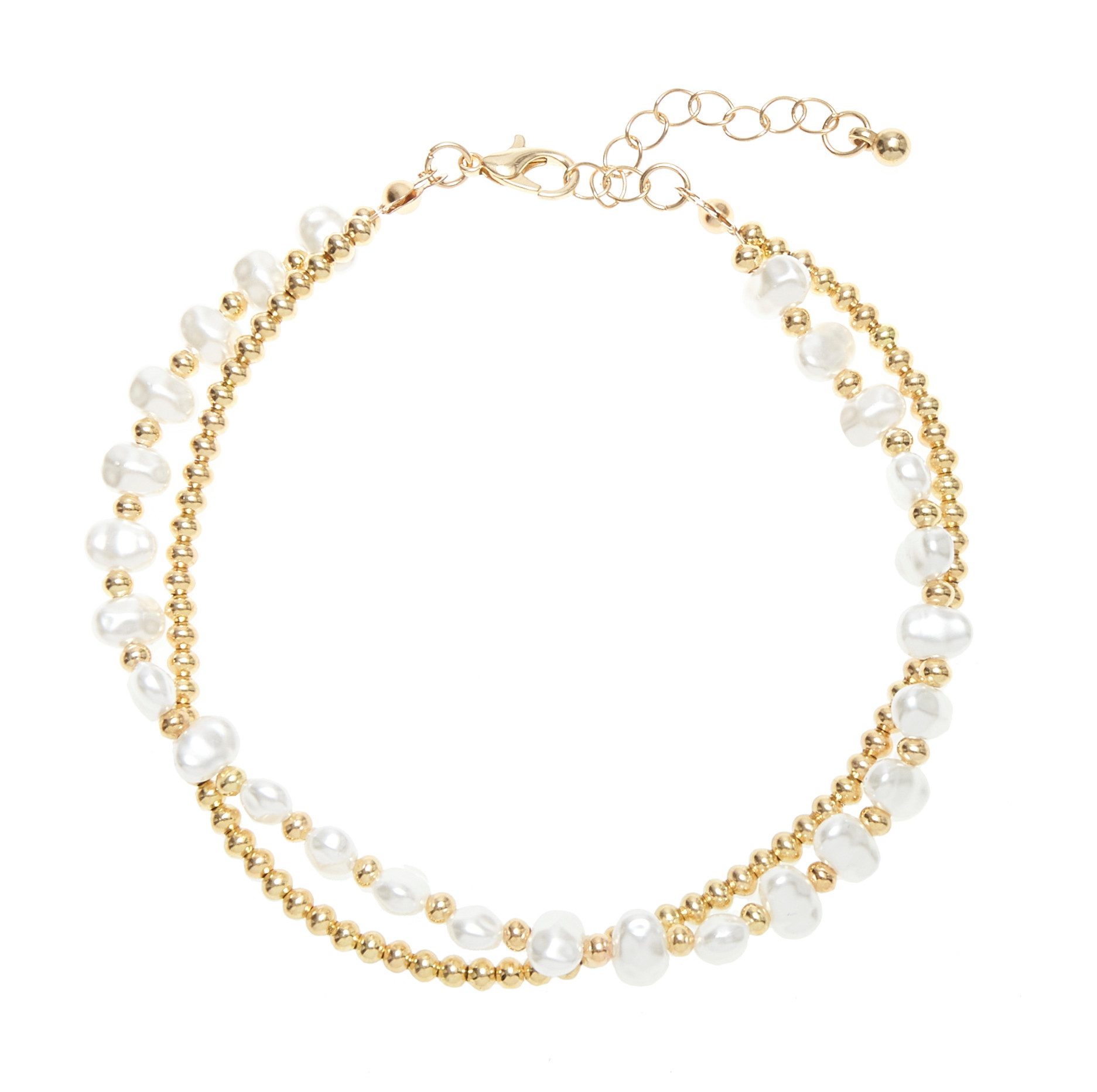 LASCANA Fußkette, mit Süßwasserperlen-Imitaten, Fußkettchen-Armband, Fußket günstig online kaufen