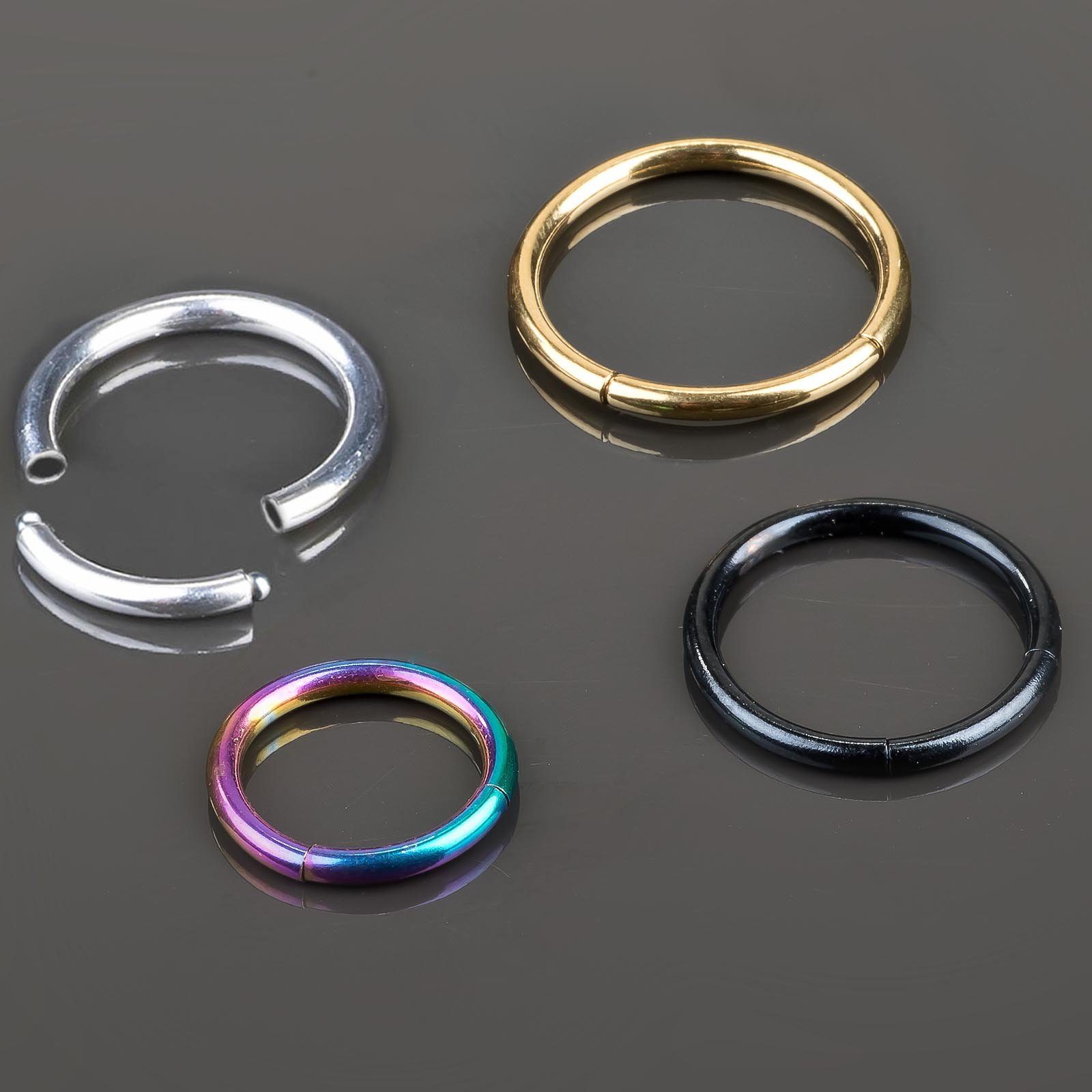 viva-adorno Nasenpiercing Segmentring Piercing Ring Septum Chirurgenstahl, Lippe Nasenring Regenbogen Helix Ohrpiercing