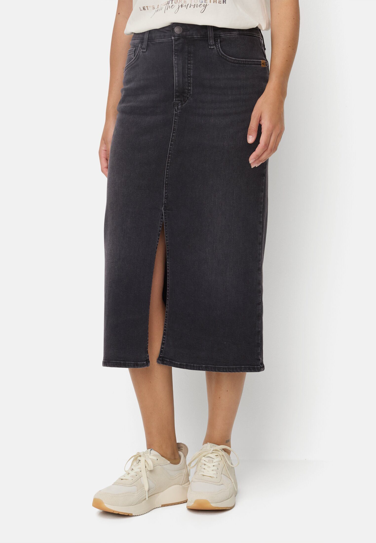 camel active Jeansrock mit geschlitztem Saum