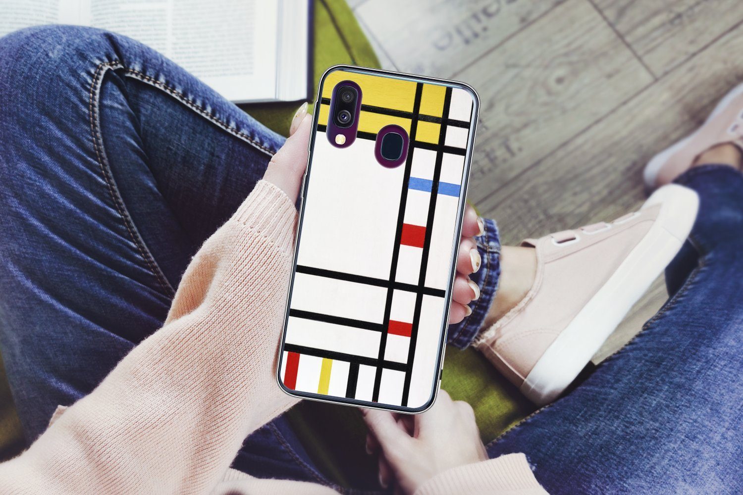 MuchoWow Handyhülle für Samsung Galaxy A40 Place De La Concorde - Piet Mondrian, Smartphone-Bumper, Print, Handy Schutzhülle Dünn
