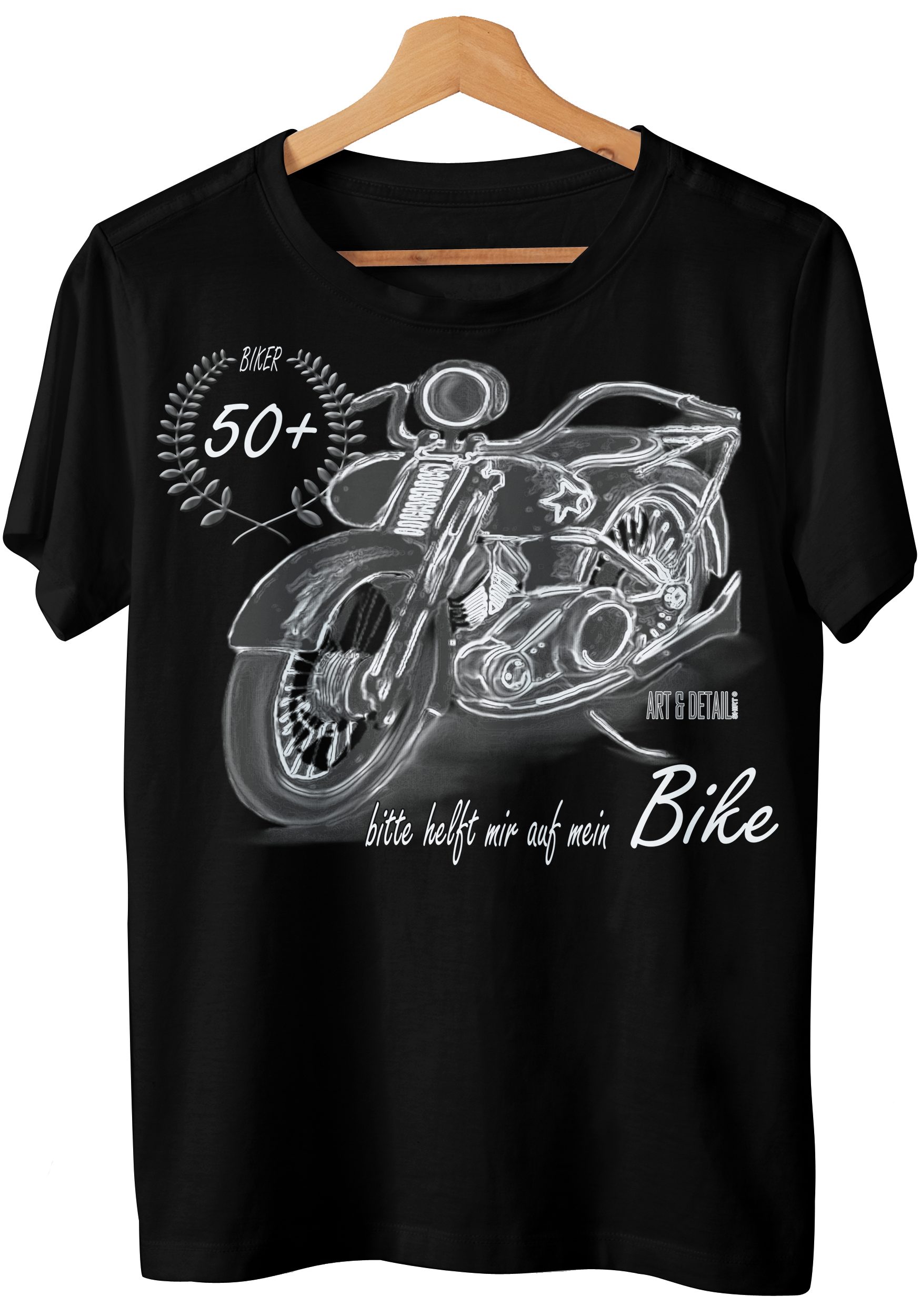 T-Shirt Geburtstag - Ich bin über 50! Bitte helft mir aufs Bike!