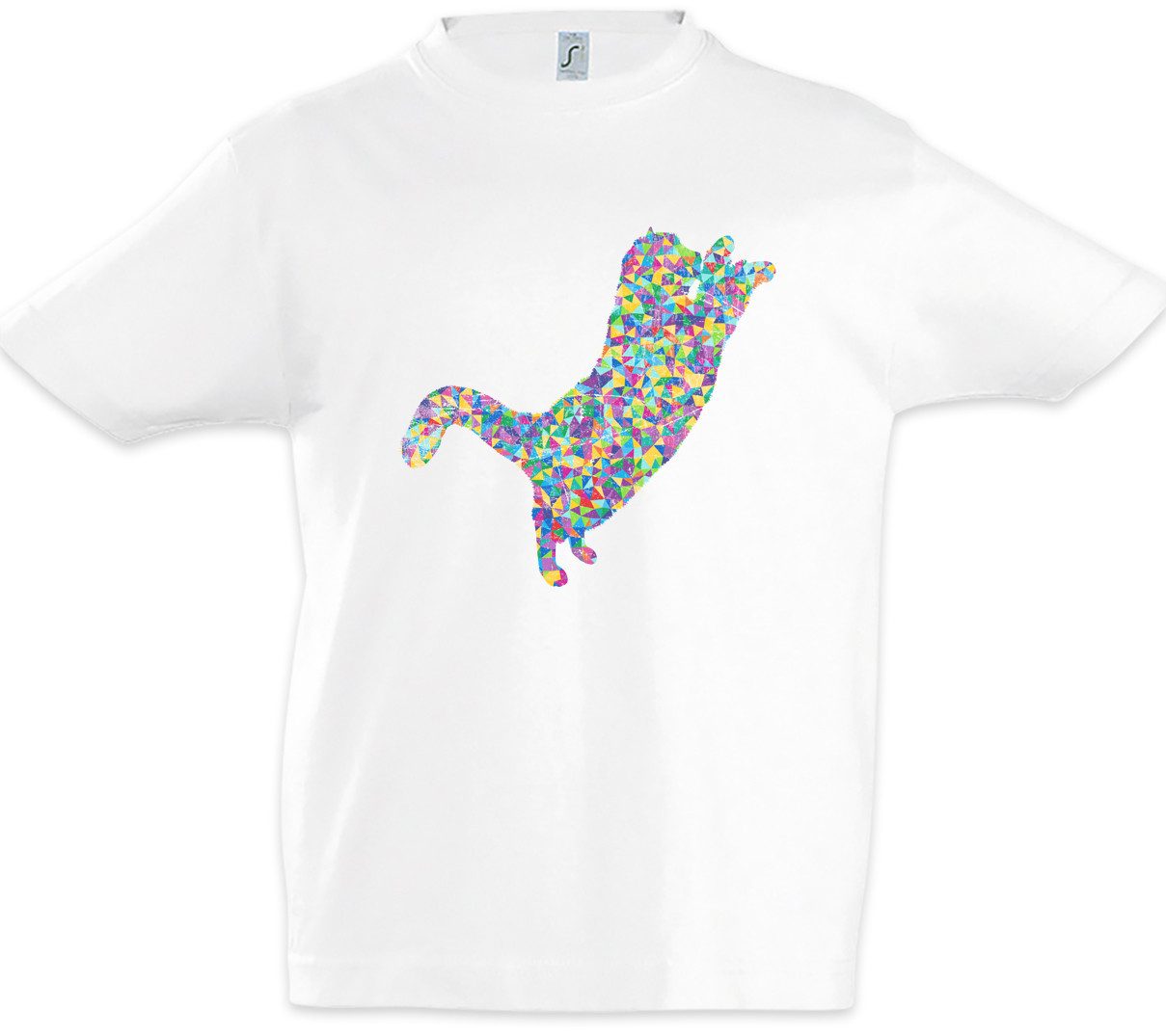 Print-Shirt Colored Cat I Kinder T-Shirt Katze Katzen Cats Kitty Kitten Toon