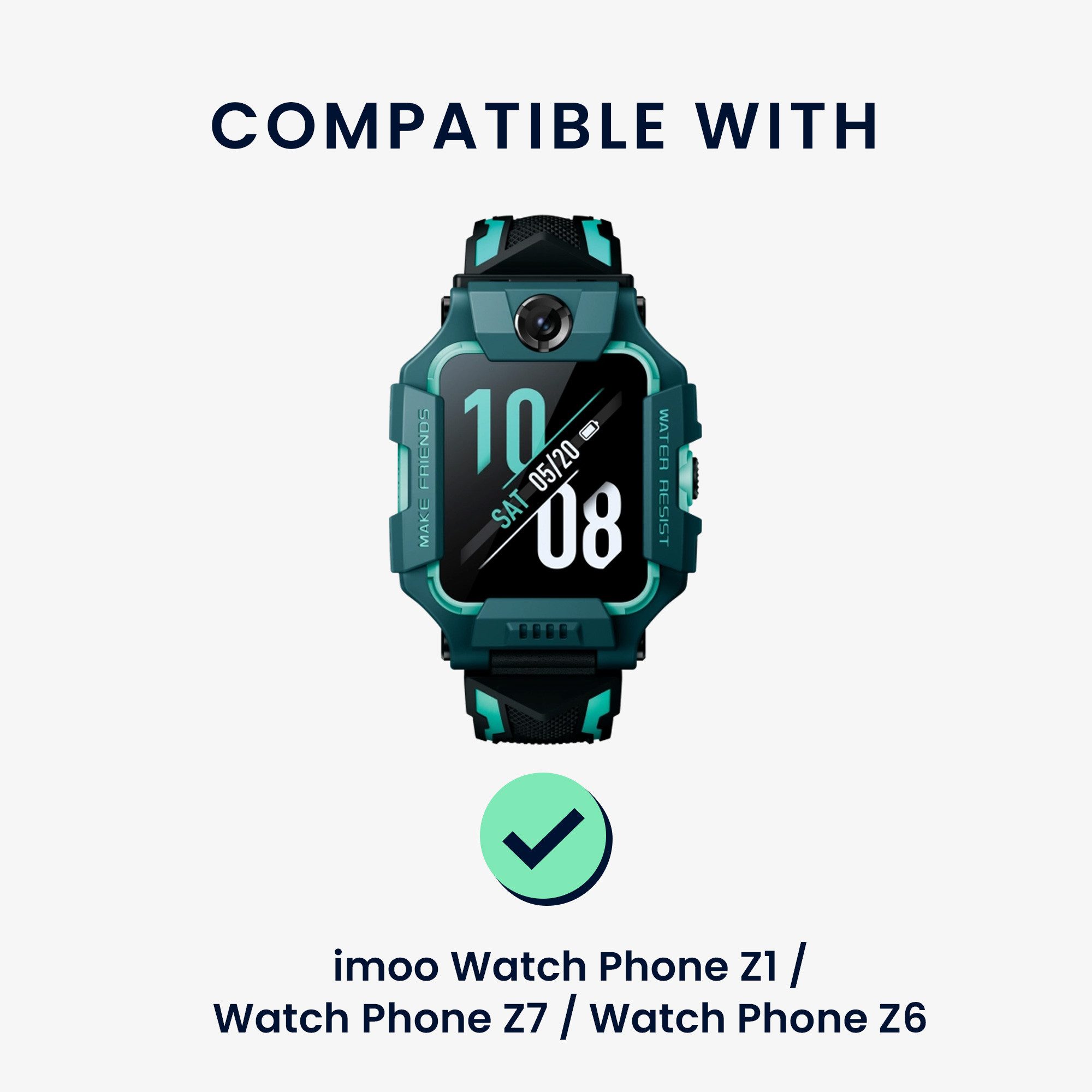 kwmobile Ersatzarmband für imoo Watch Phone Z1 / Z7 / Z6 Armband Smartwatch, 1-tlg., Nylonarmband mit Magnetverschluss - Grün