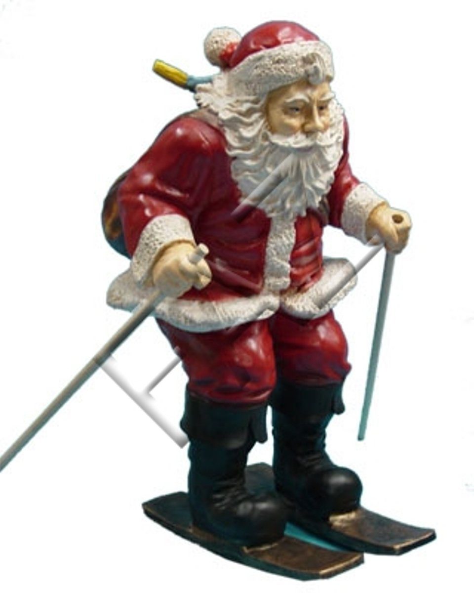 Design Weihnachtsmann Skulpturen Figuren Deko JVmoebel Garten Statue Skulptur mit Neu Skulptur Ski