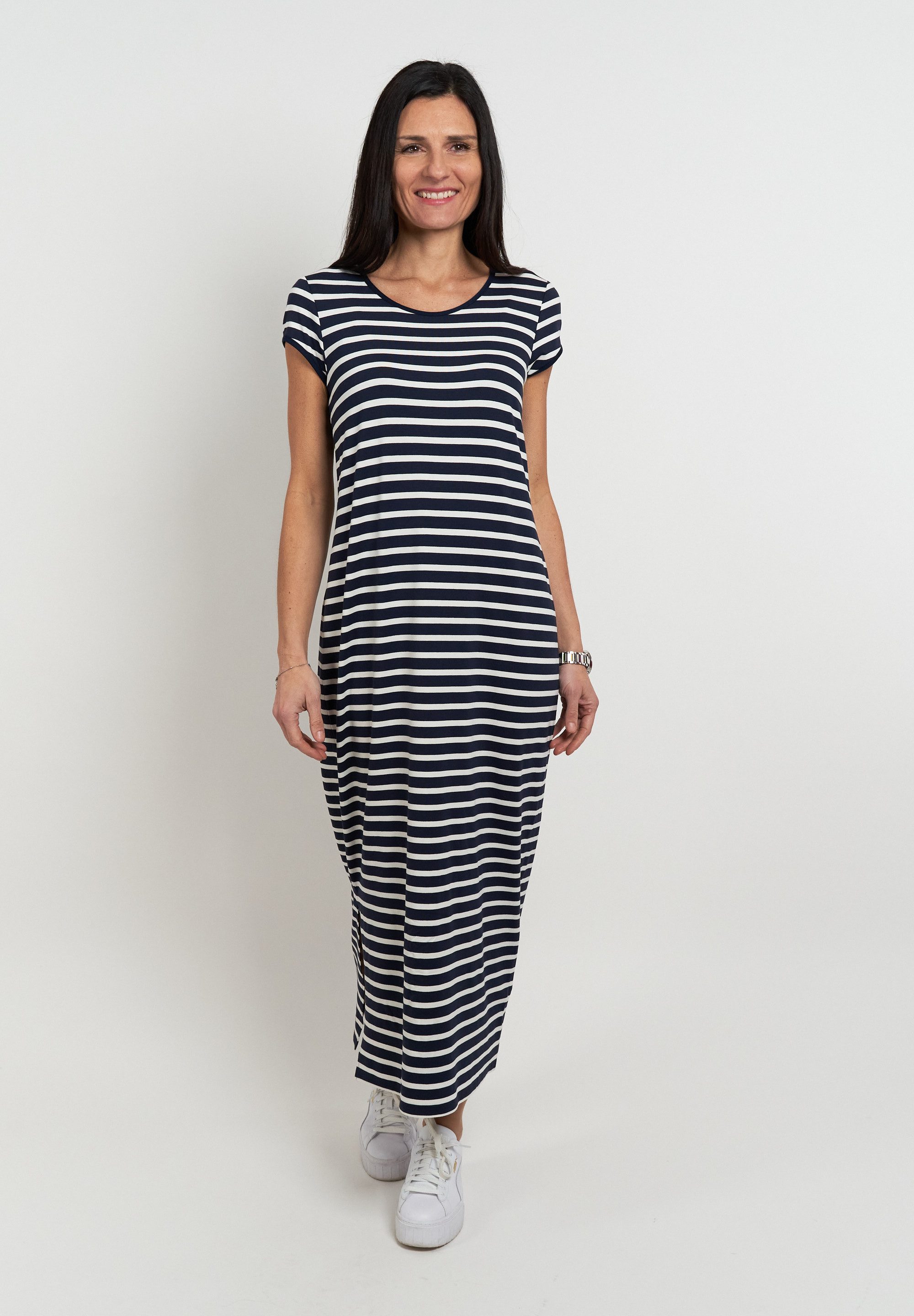 Seidel Moden Sommerkleid lang, mit Streifen-Design, MADE IN GERMANY