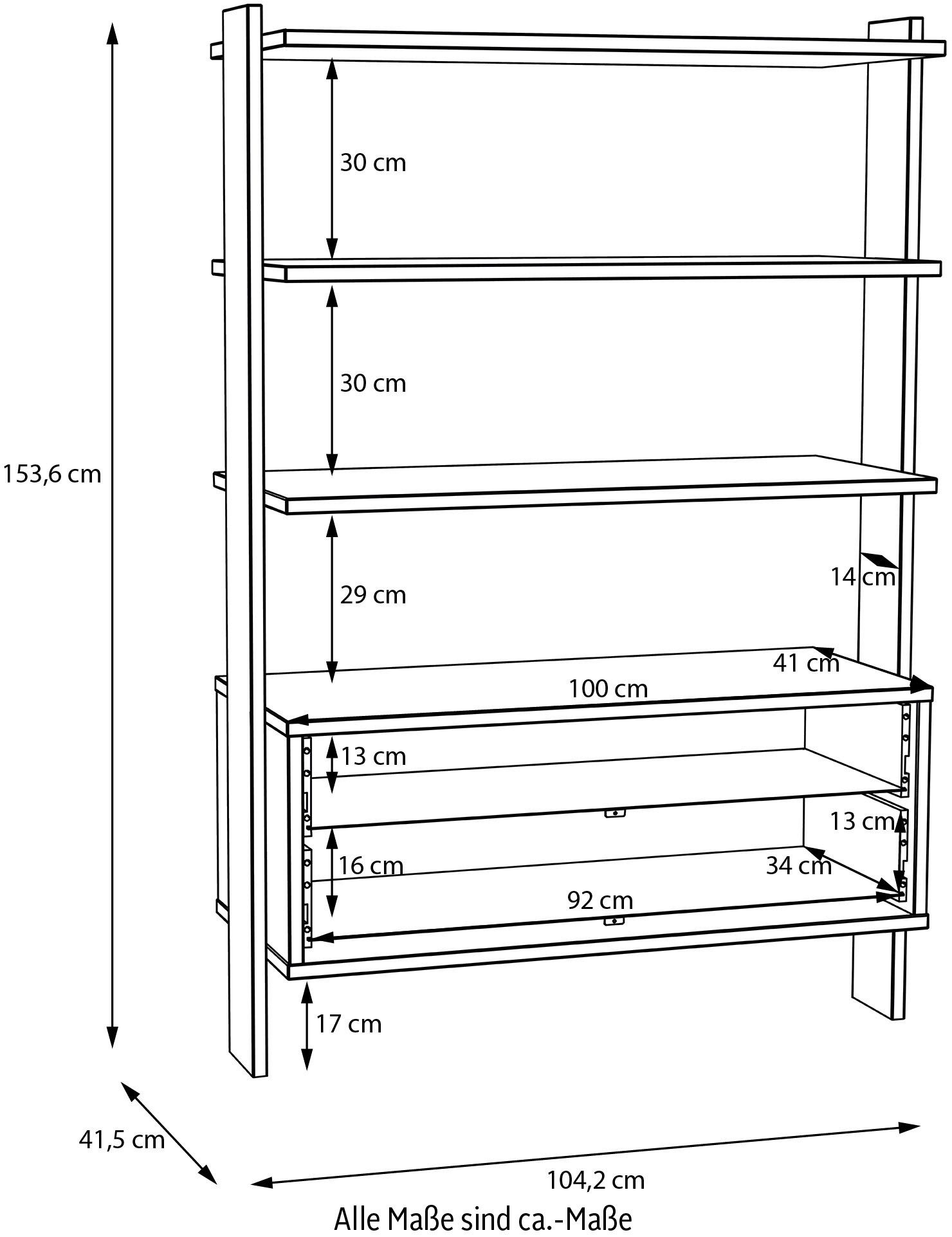 FORTE Standregal Whenua, Regal, Stauraum, trendige Farbkombination, viel Platz und Stauraum