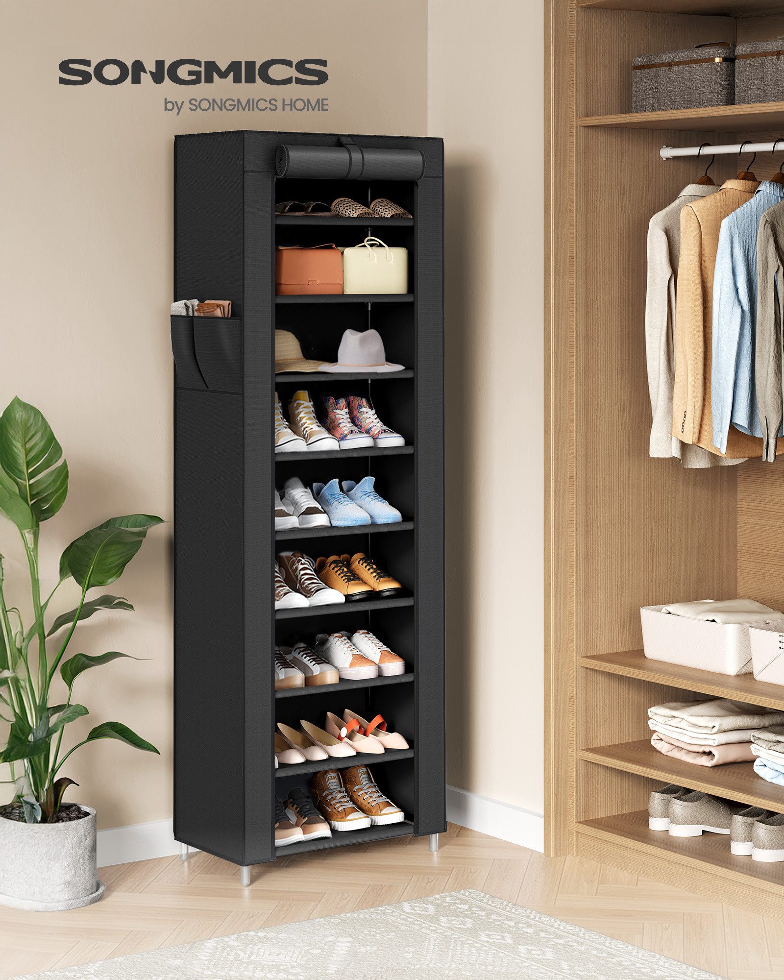 SONGMICS Schuhregal Schuhschrank, 10 Ebenen, für bis zu 20/40 Paar Schuhe günstig online kaufen