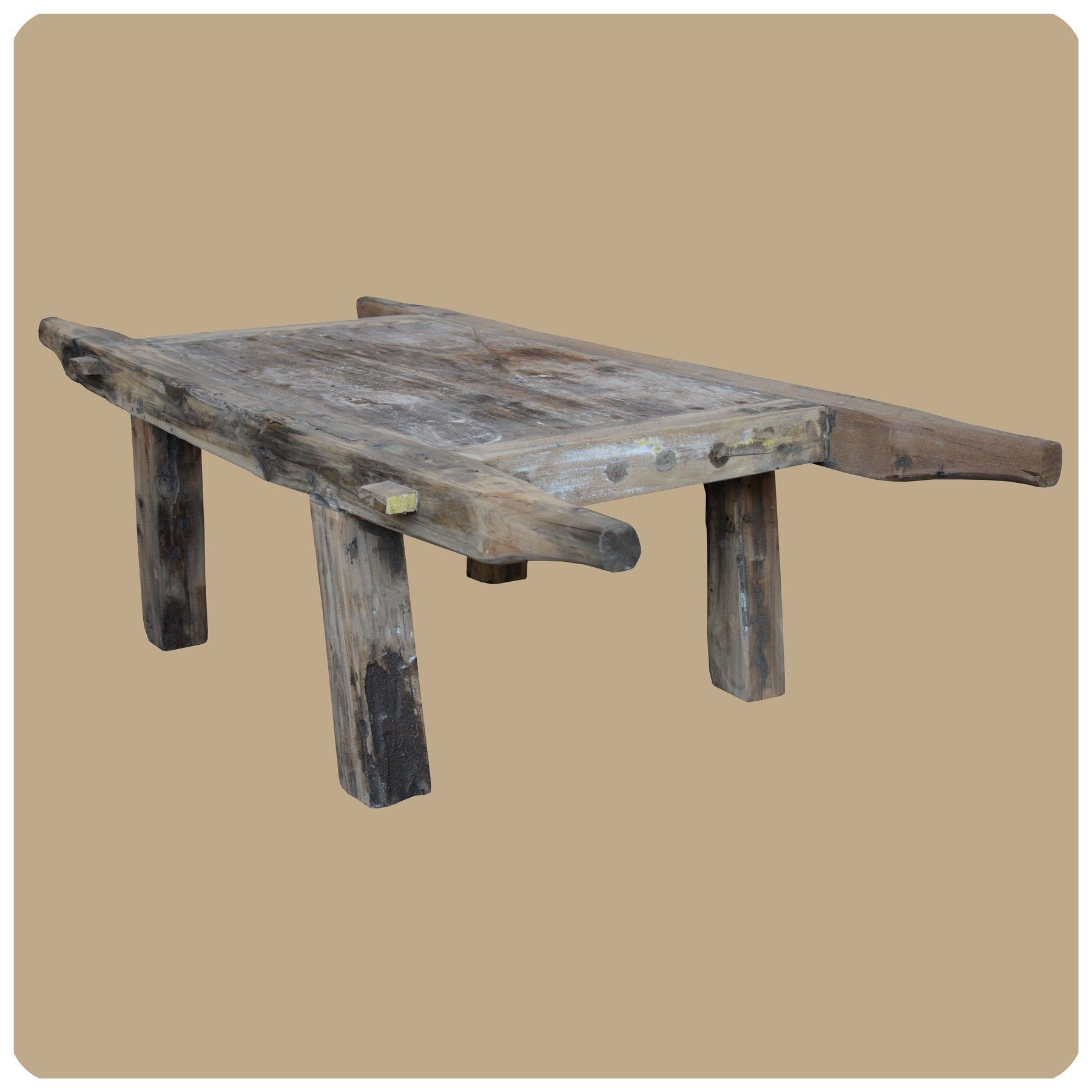 1 gefertigt Handarbeit, Couchtisch Unikat absolutes Sitzbank Tisch), SIMANDRA (Einzelstück, in antik,