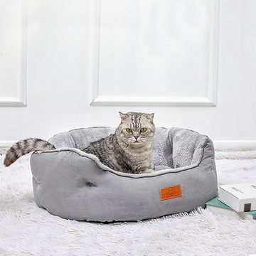 CALIYO Tierbett Katzenbett waschbar Katzen Bettchen mit zweiseitig Innenkissen, Aus hochwertigem, baumwollartigem Polypropylen hergestellt