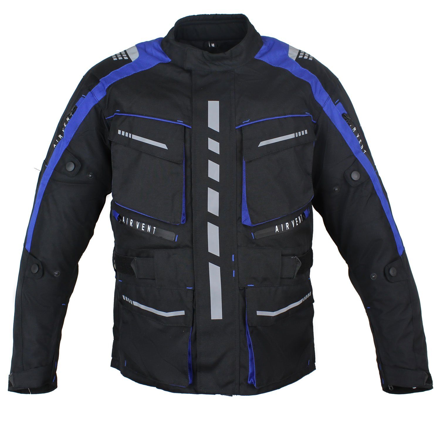 Season, Protektoren mit Jacke Speeds All trennbar: Innenjacke Motorrad Alpha Motorradjacke Blau wasserdicht Sport, Biker ist Jacke Herren Textil