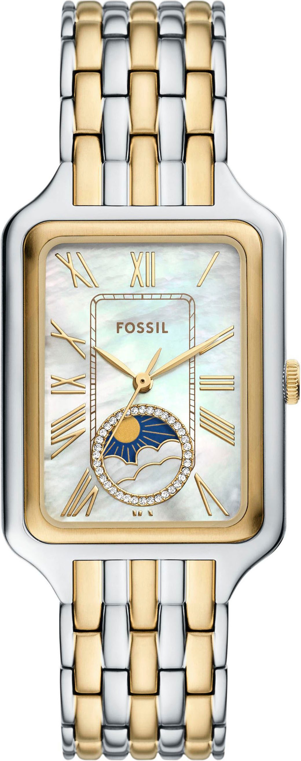 Fossil Quarzuhr RAQUEL MOONPHASE ES5399, Armbanduhr, Damenuhr, Edelstahlarm günstig online kaufen