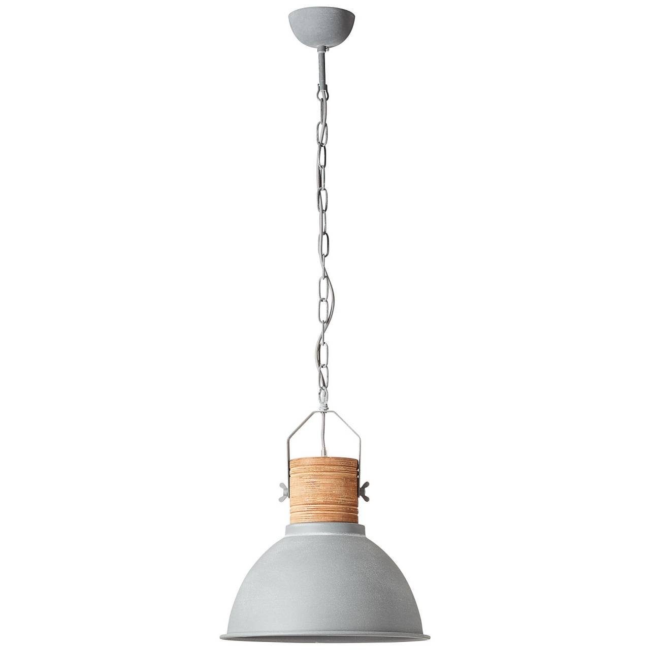 E27, 1x Lampe Frida A60, Pendelleuchte Frida, beton/holz 39cm geeignet Brilliant Pendelleuchte 60W,