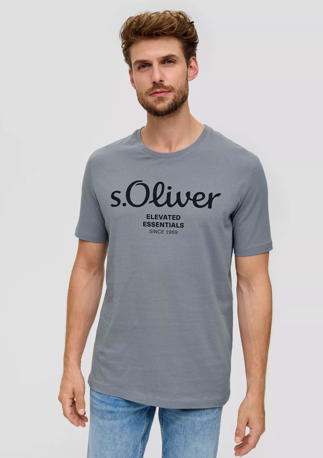 s.Oliver T-Shirt Basic aus reiner Baumwolle, mit Logo-Print auf der Brust günstig online kaufen