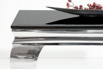 riess-ambiente Couchtisch MODERN BAROCK 100cm schwarz, Wohnzimmer · Glasplatte · Edelstahl · eckig