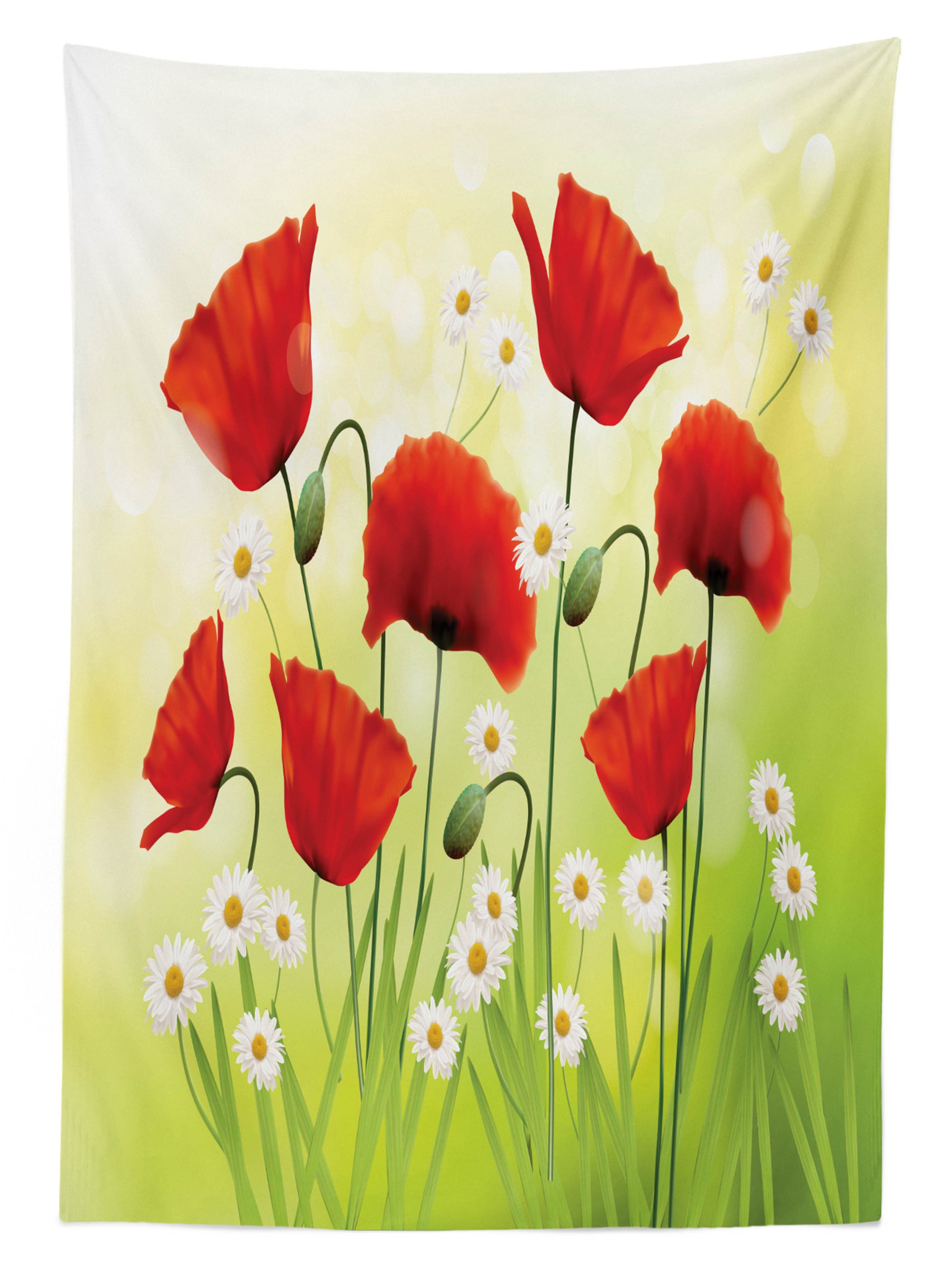 Abakuhaus Tischdecke Farbfest Waschbar Für Kamille Außen Mohn Blume geeignet Farben, Floral den Bereich Klare