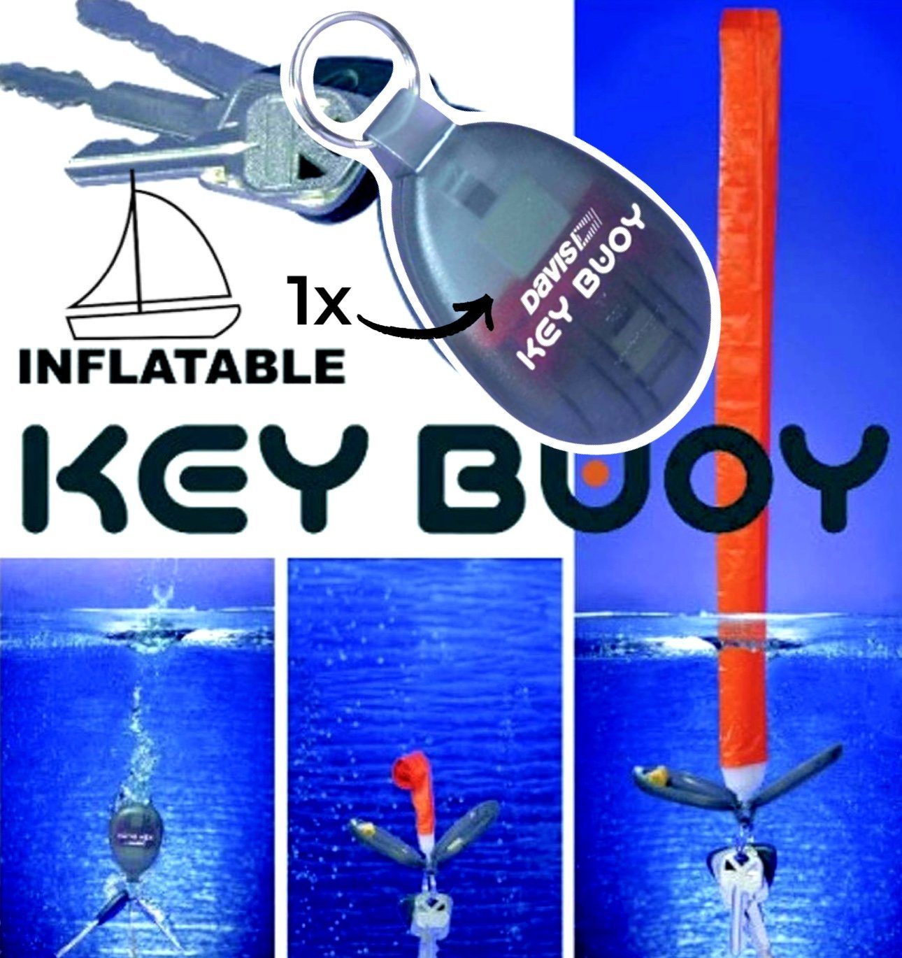 Schlüsselanhänger Motor Boot Key Wassersport Schwimmer Davis Buoy Instruments Motorboot Davis boje