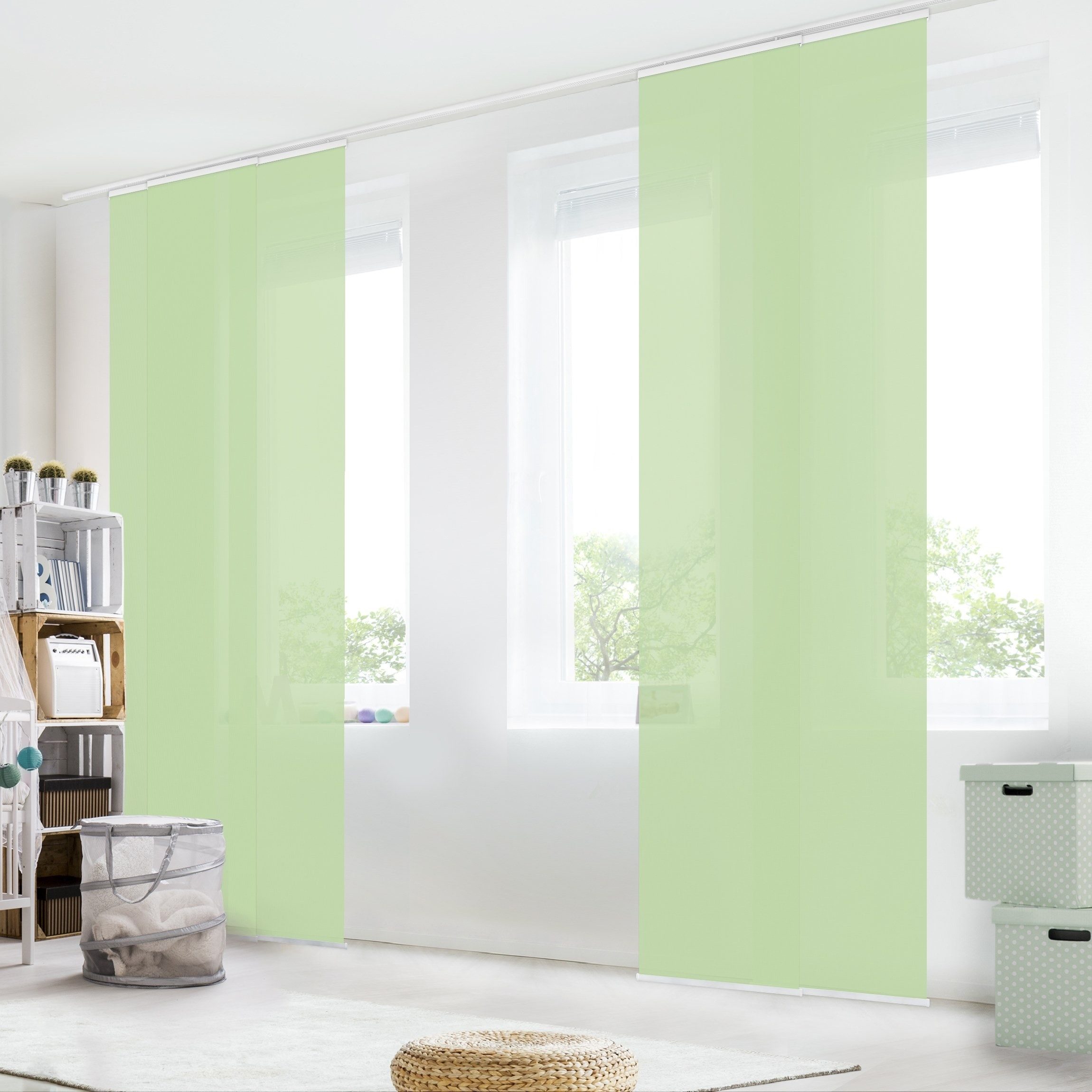 Bilderdepot24 Schiebegardine modern Flächenvorhang blickdicht Mint, günstig online kaufen