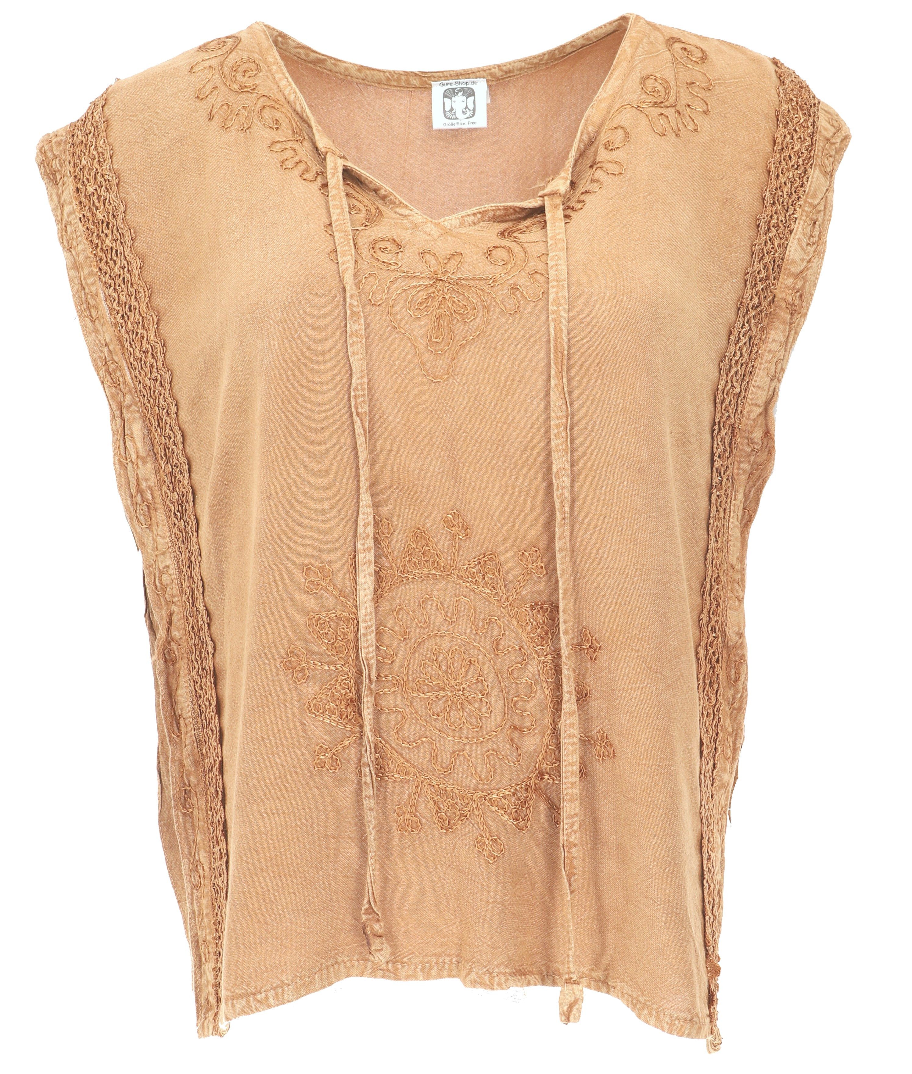 Guru-Shop T-Shirt Besticktes indisches Hippie Top, Boho chic.. Ethno Style, alternative Bekleidung, Festival