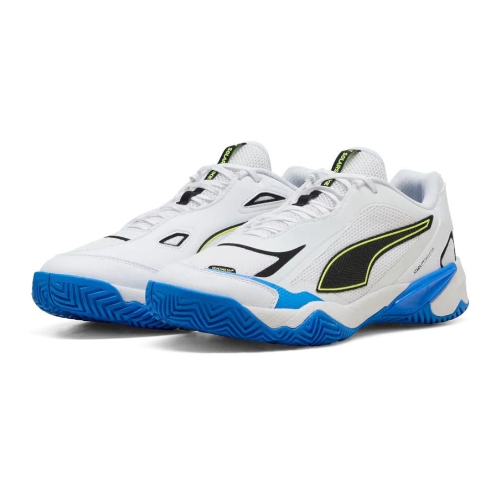 Hallen-Indoorschuhe Solarstrike 4 weiss/blau Herren Badmintonschuh