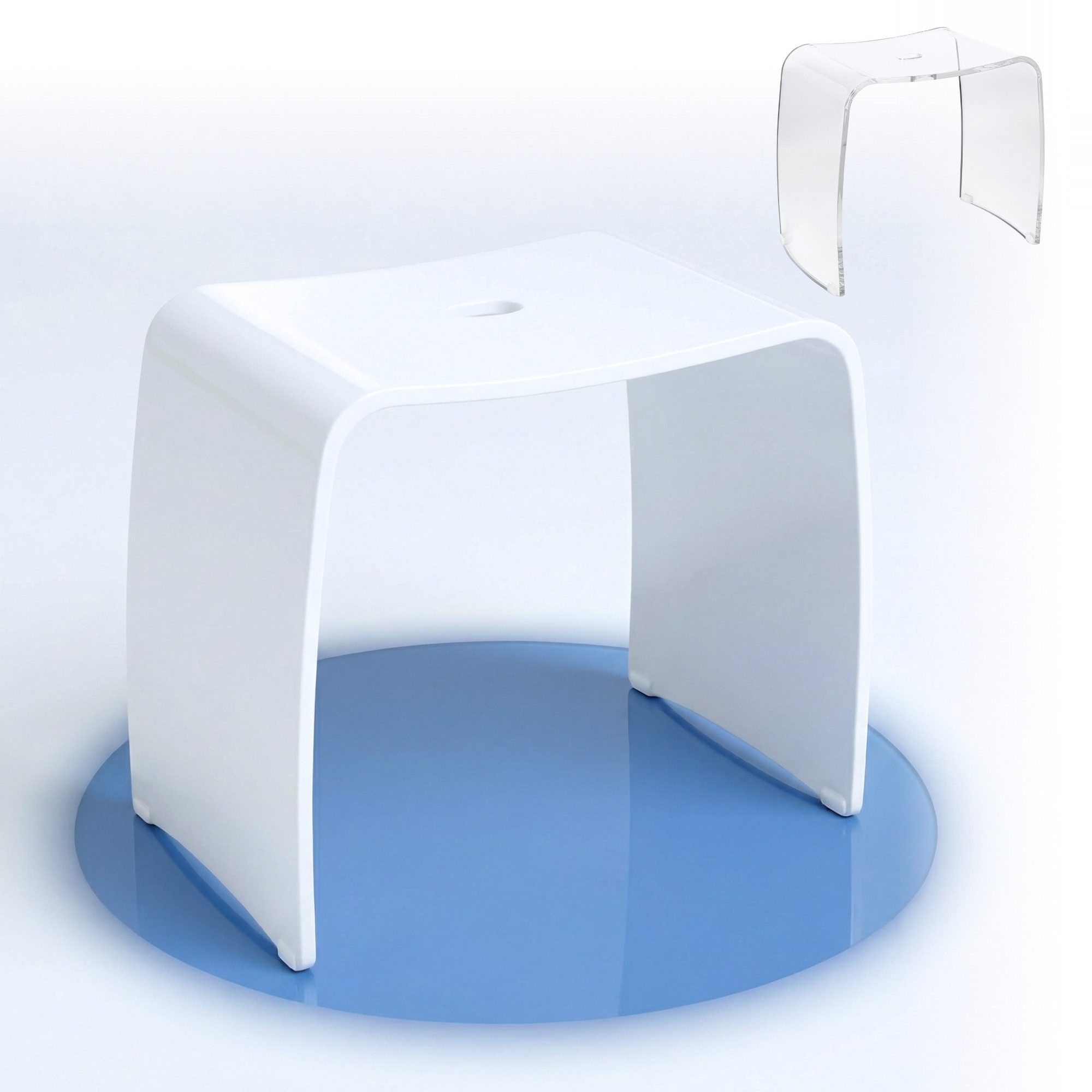 Libaro Dusch- und Badhocker für die Dusche MERAN Duschhocker modern hoch wasserfest aus Acryl, belastbar bis 180 kg, sehr stabil, für die Dusche geeignet, rutsch- und standfest