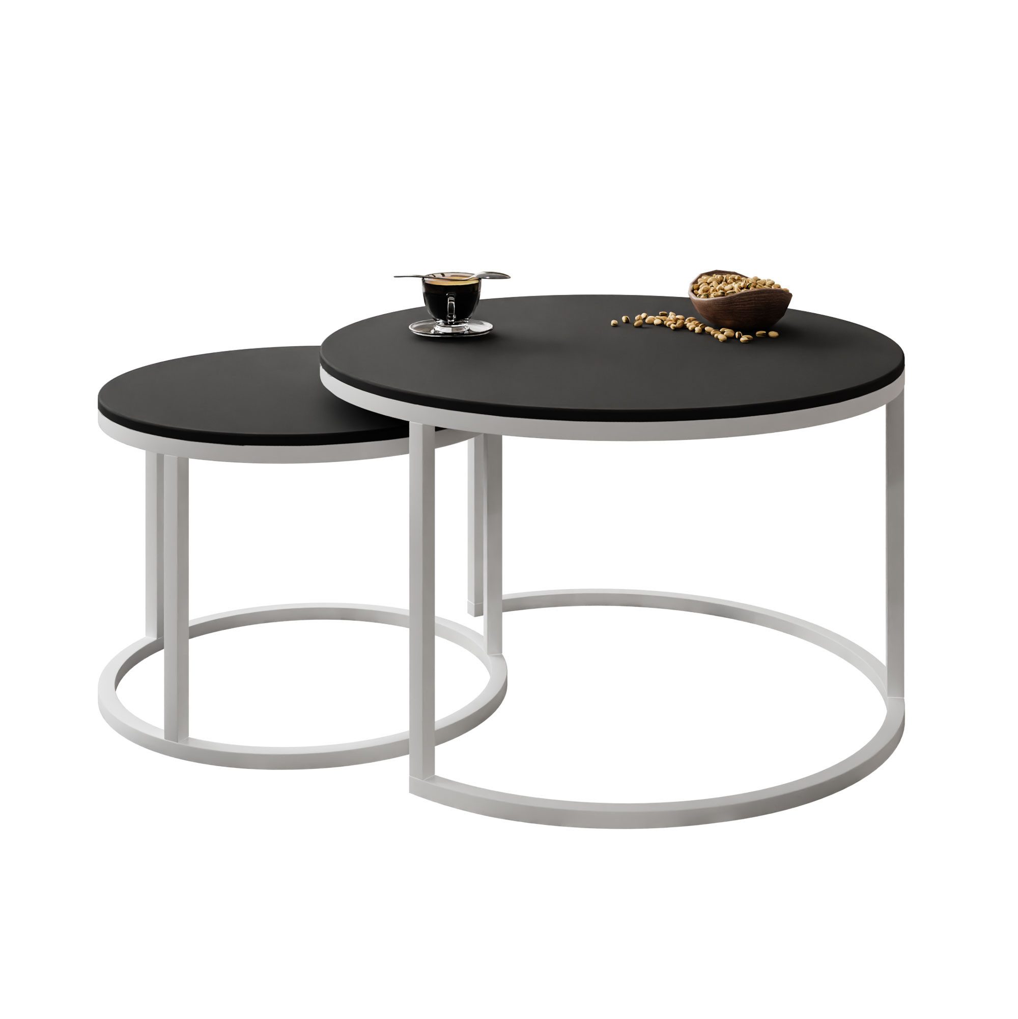 Lookway Couchtisch CIRI 2in1 Schwarzmatt (2er günstig online kaufen