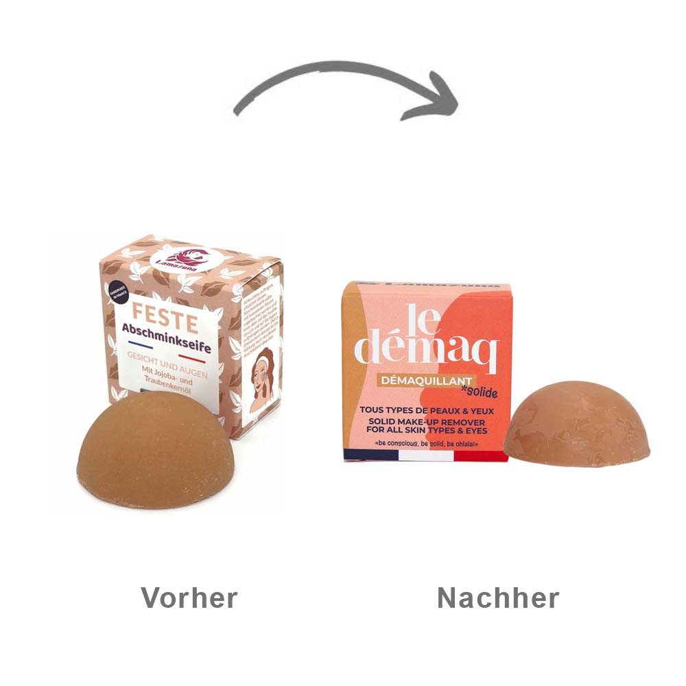 Lamazuna Gesichtsseife Fester Maku-up Entferner - le démaq, alle Hauttypen 30g