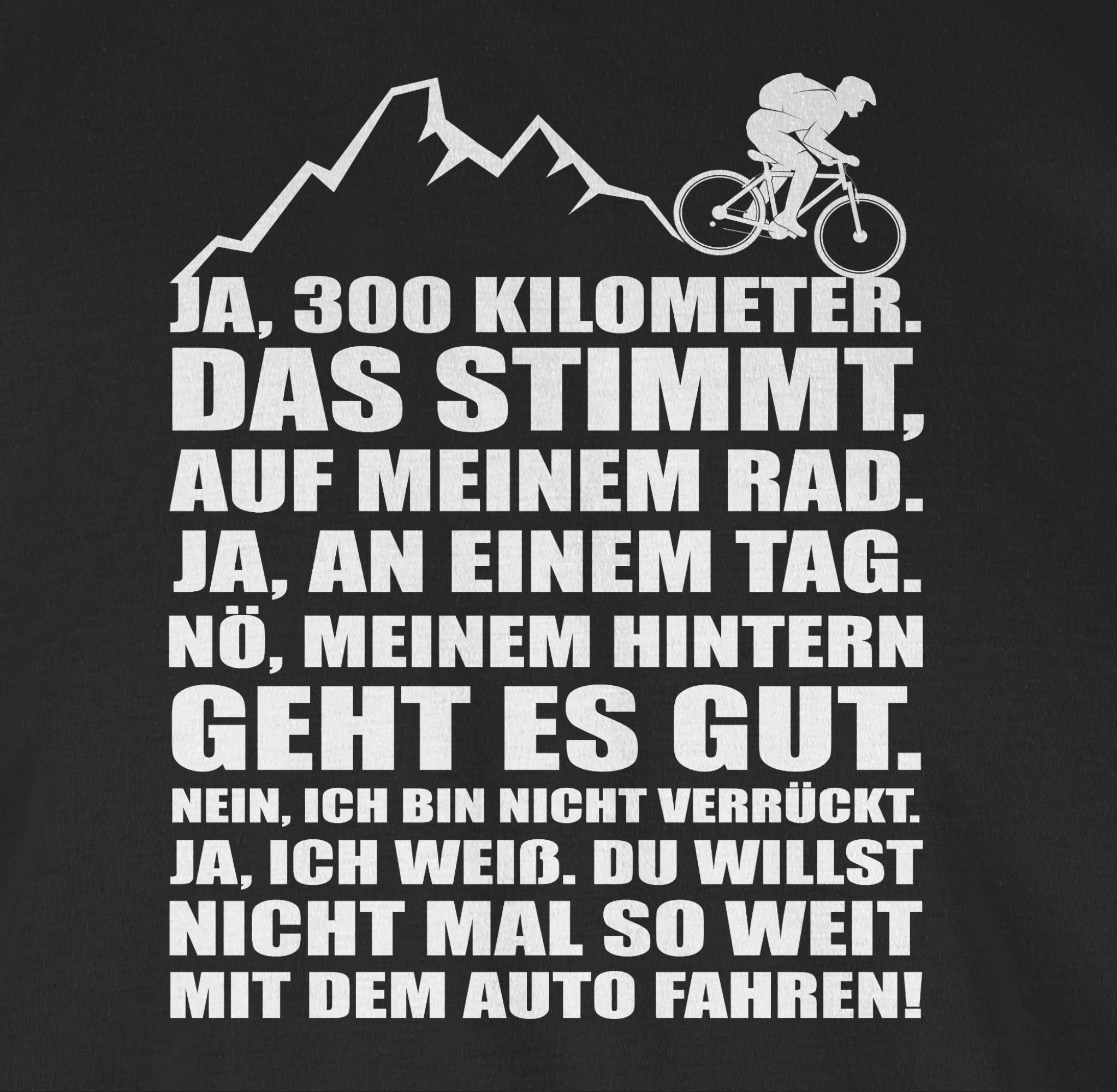 Bekleidung Shirtracer mit Fahrrad Radsport dem Rad T-Shirt 3 Kilometer Schwarz 300