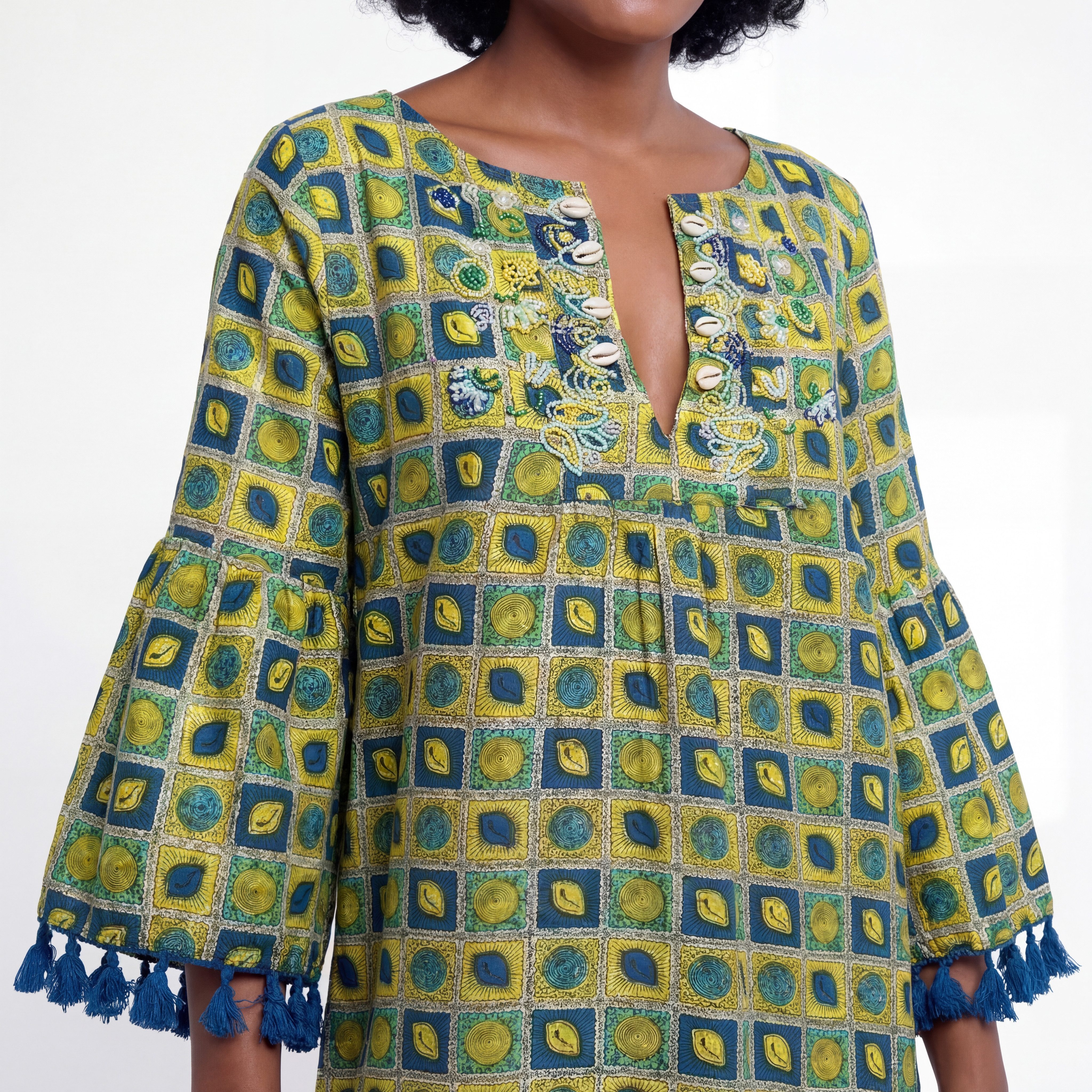 YC Fashion & Style Tunika Ethno Muster Bluse langarm, lockeres Sommer Oberteil Boho-Design