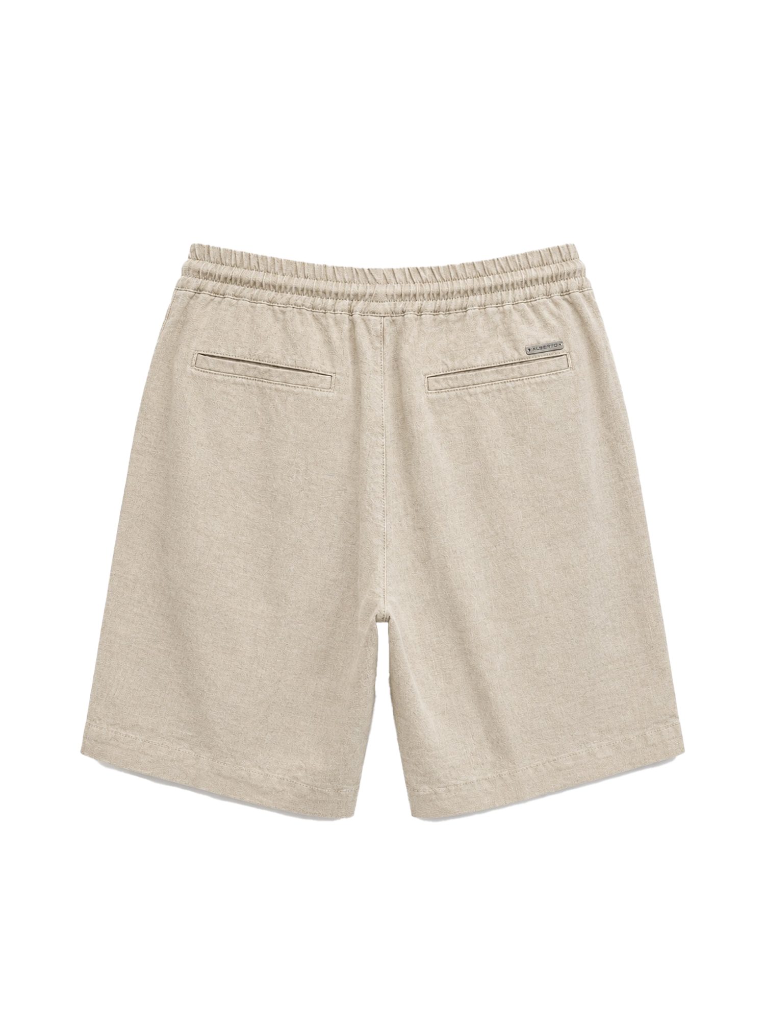 Alberto Bermudas natur, Casual, Leinen, Unifarben, Tapered Fit, Mittel