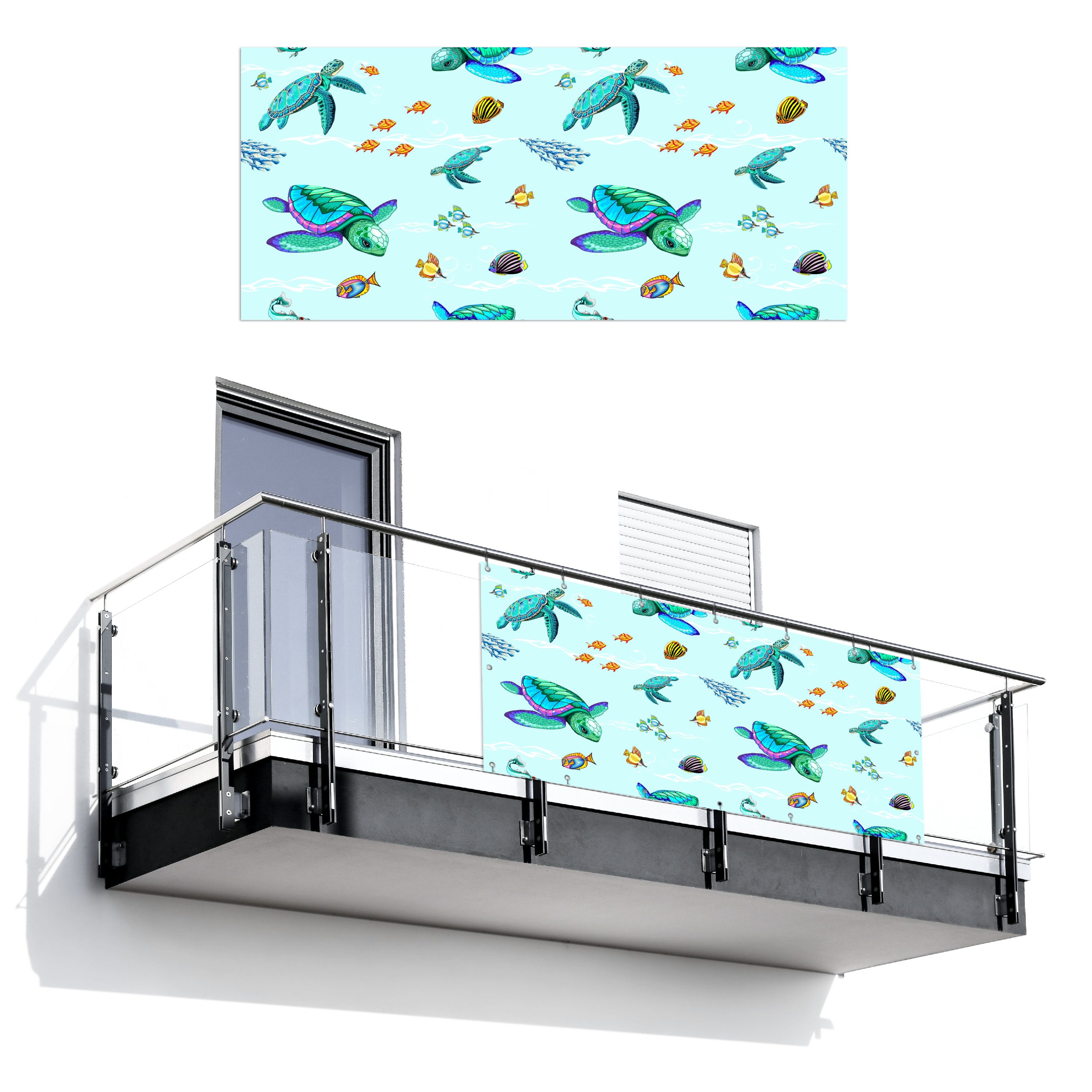 MuchoWow Balkonsichtschutz Schildkröte - Fisch - günstig online kaufen