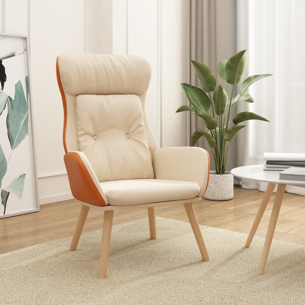 vidaXL Sessel Relaxsessel Creme Stoff und PVC (1-St)