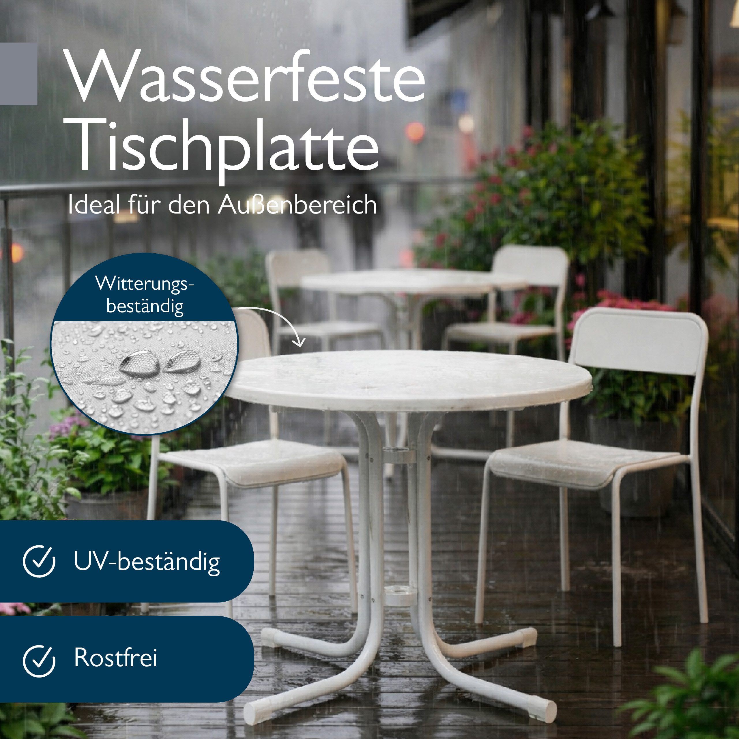Beautissu Bistrotisch Bistrotisch Bistroni WP Ø80xH70cm Weiß, Campingtisch Partytisch Esstisch Gastro Bistroni