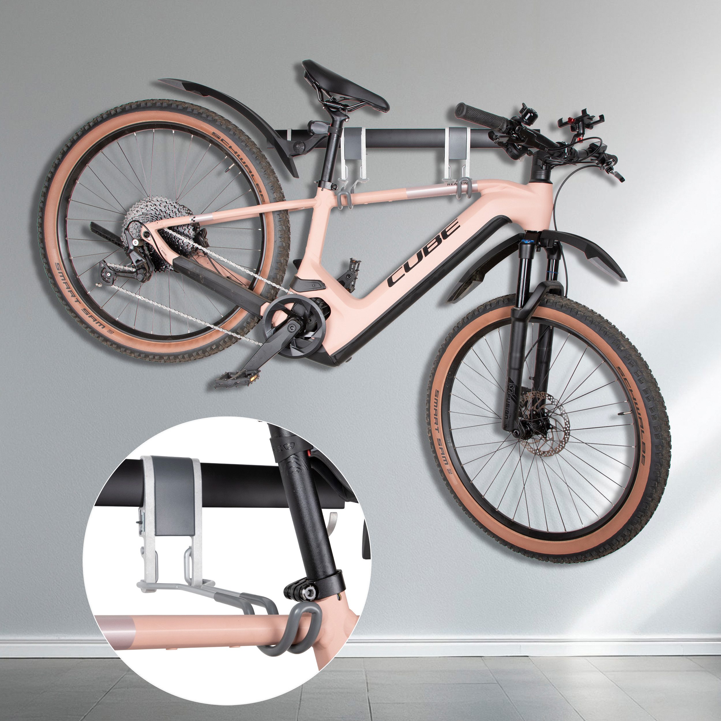 ONVAYA Bicycle Holder | Horizontal Wall Mount for One Bicycle | Click System