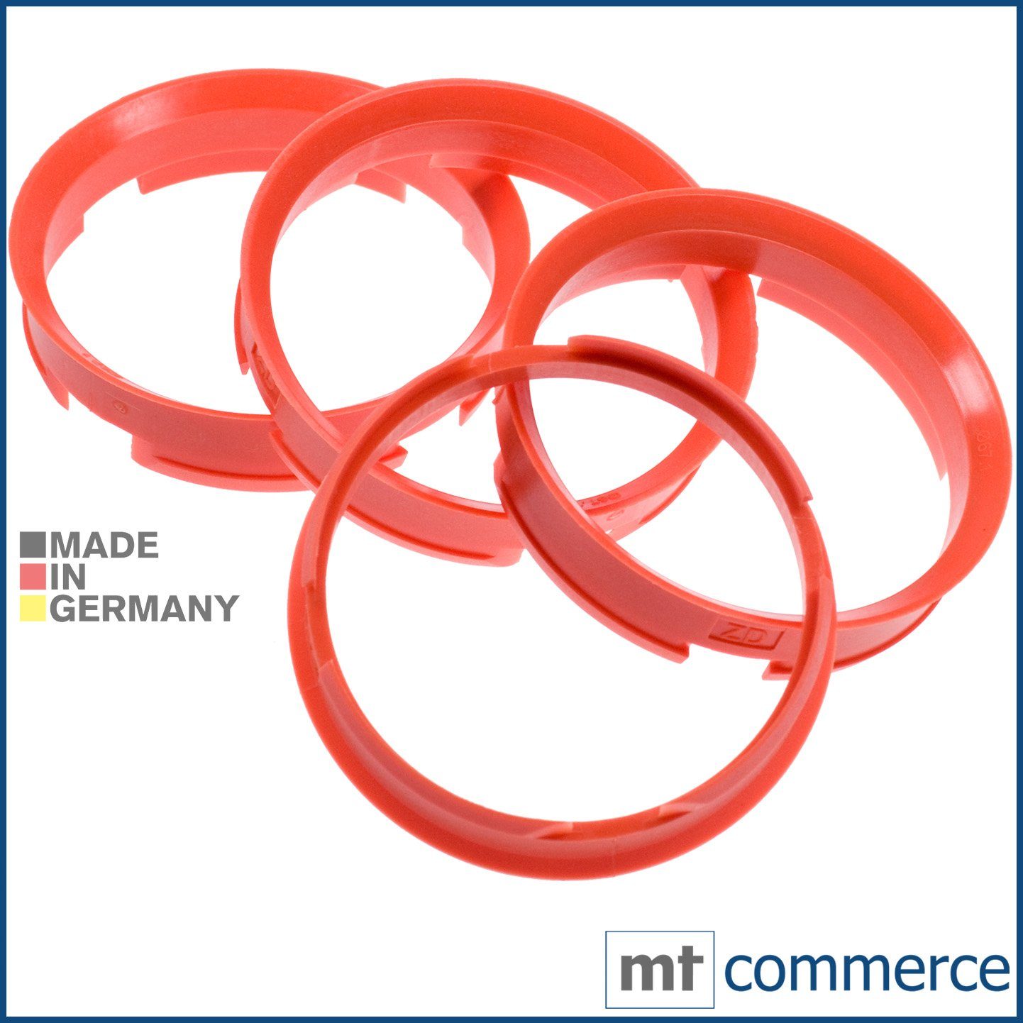 RKC Reifenstift 4X Zentrierringe 67,1 x Germany, in Maße: Ringe Made 72,6 orange Felgen mm