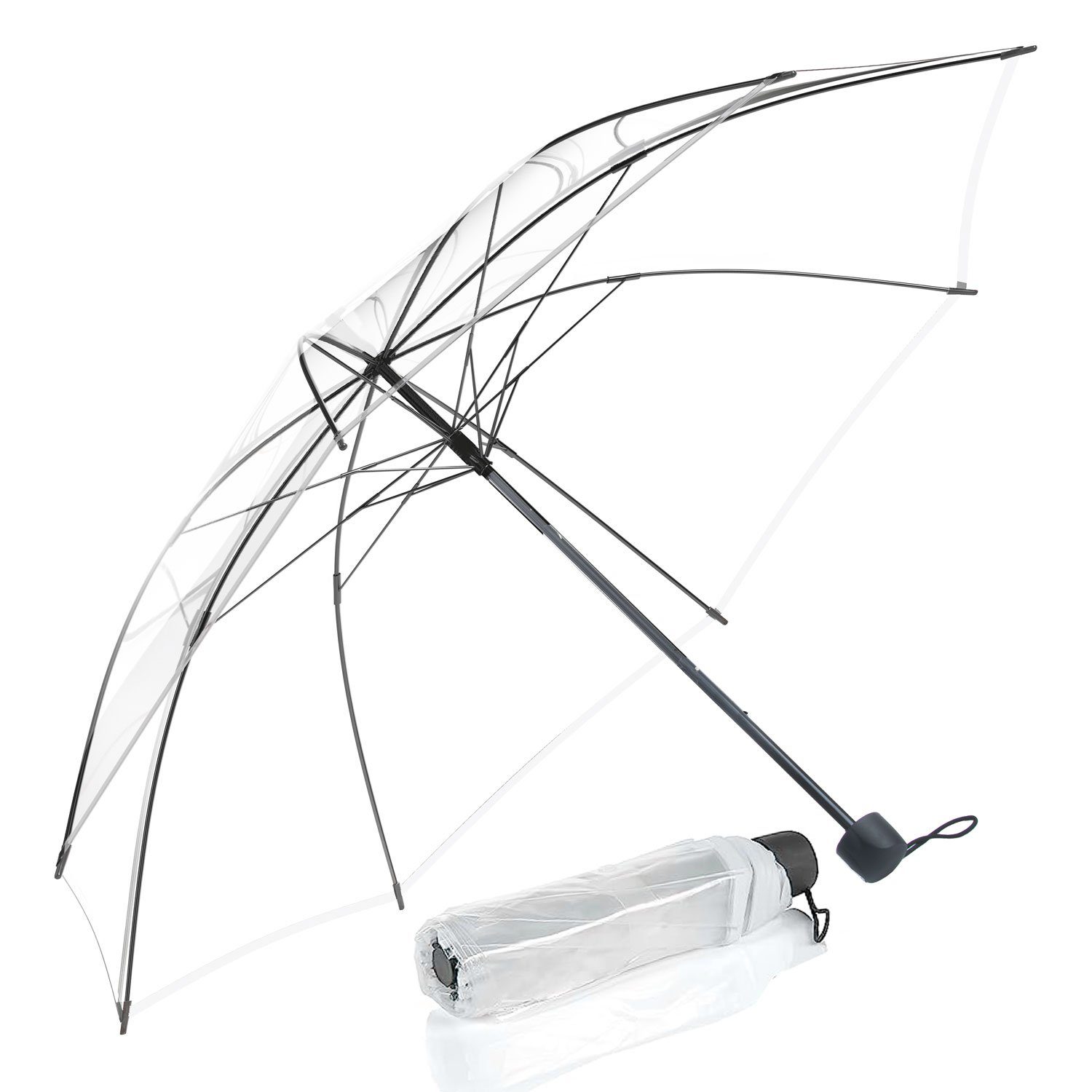 in Stockregenschirm, Eleganter transparent Regenschirm Goods+Gadgets