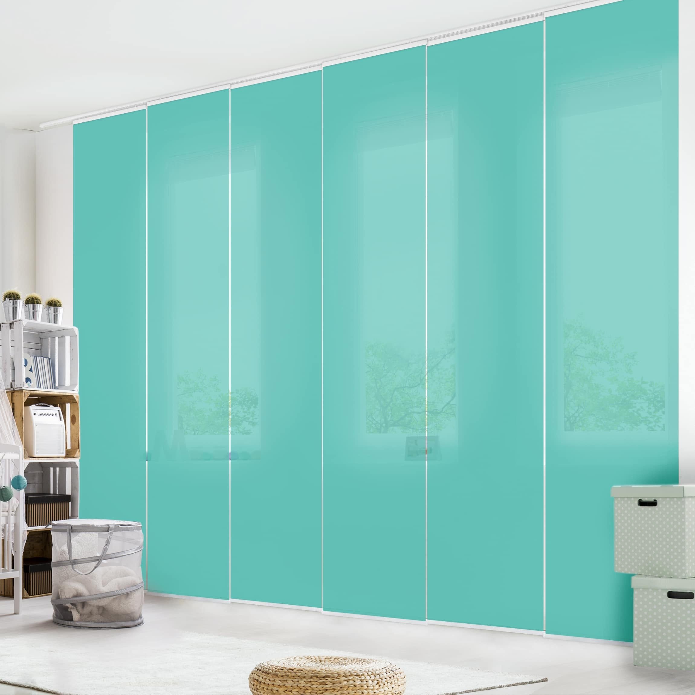 Bilderdepot24 Schiebegardine modern Flächenvorhang blickdicht Türkis, günstig online kaufen