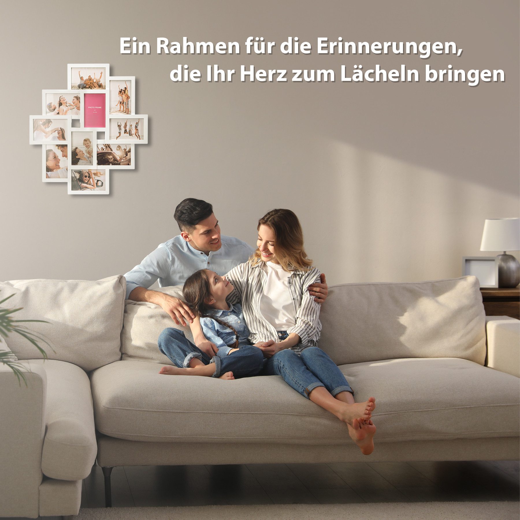 BigDean Bilderrahmen Collage 10x15 cm – Foto Collage Rahmen, für 10 Bilder günstig online kaufen