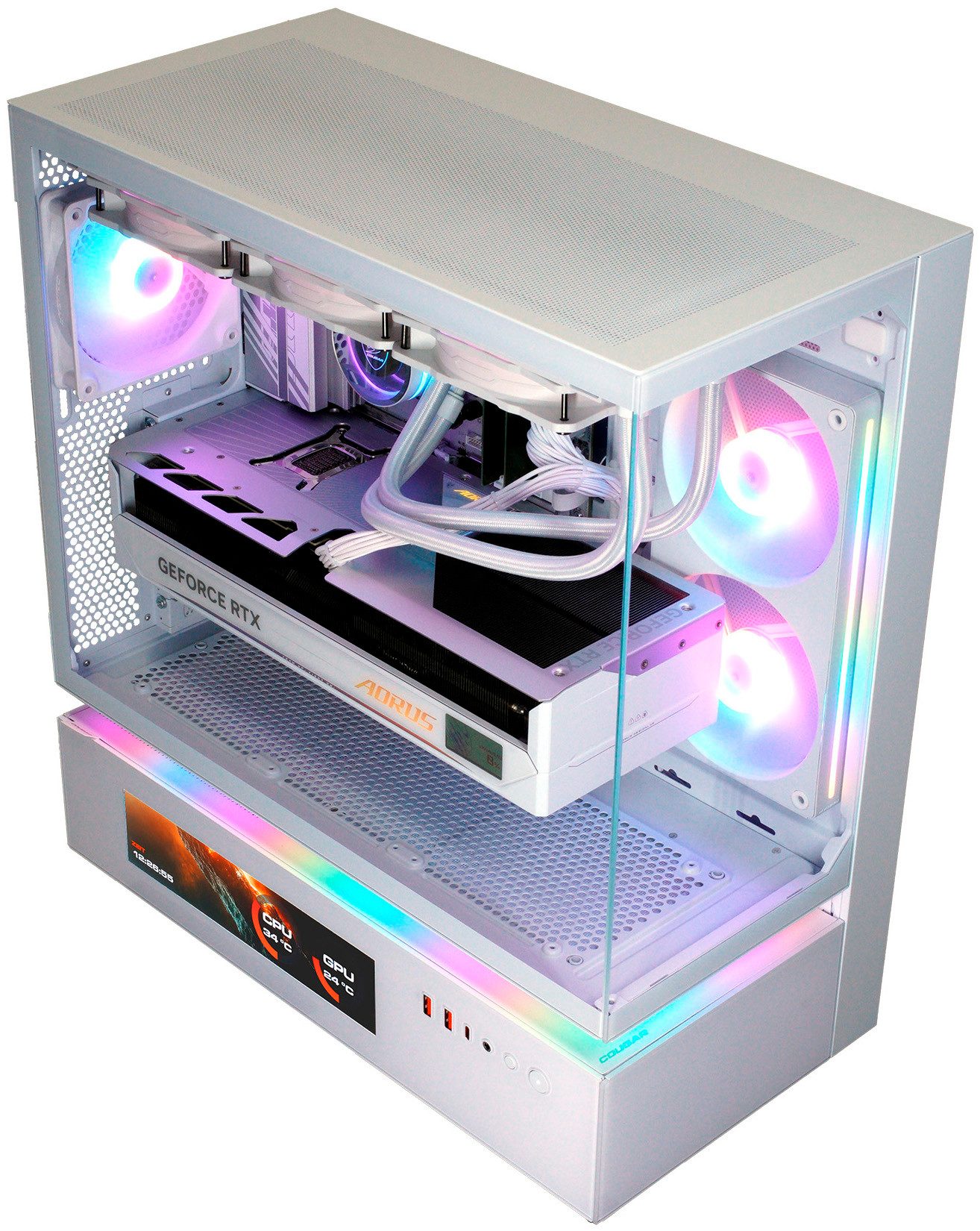 Cougar CFV235 Vision Gaming-PC (AMD Ryzen 7 9850X3D, RTX 5090, 64 GB RAM, 2000 GB SSD, Wasserkühlung, Windows 11, DDR5 RAM, Wasserkühlung)