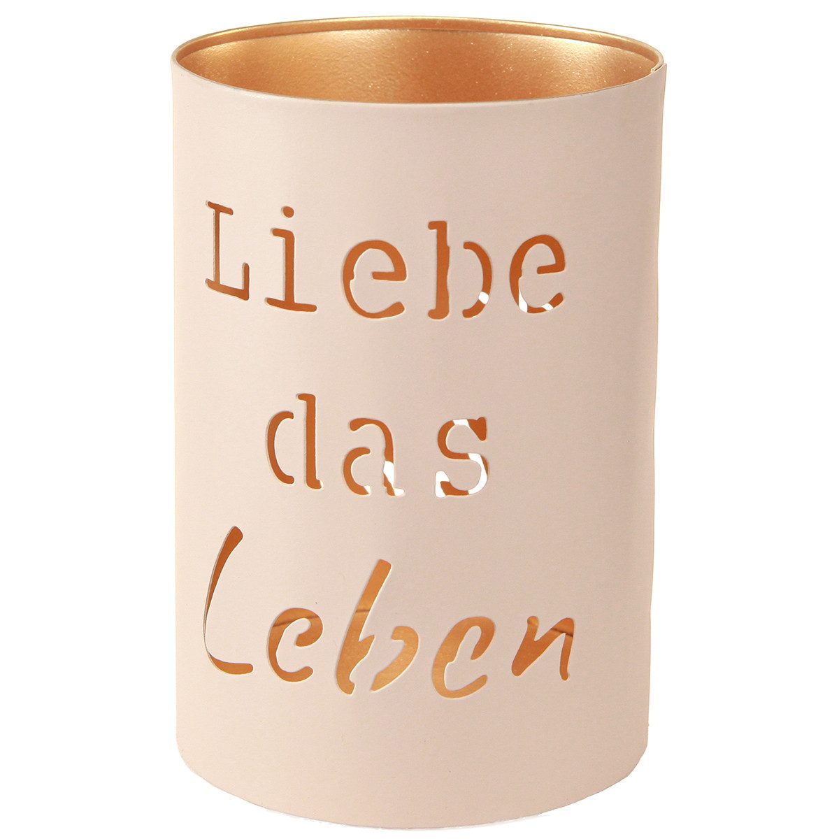 Florists Products Windlicht Windlicht Liebe das Leben Beige Gold Ø13/10,5/9cm Set Deko
