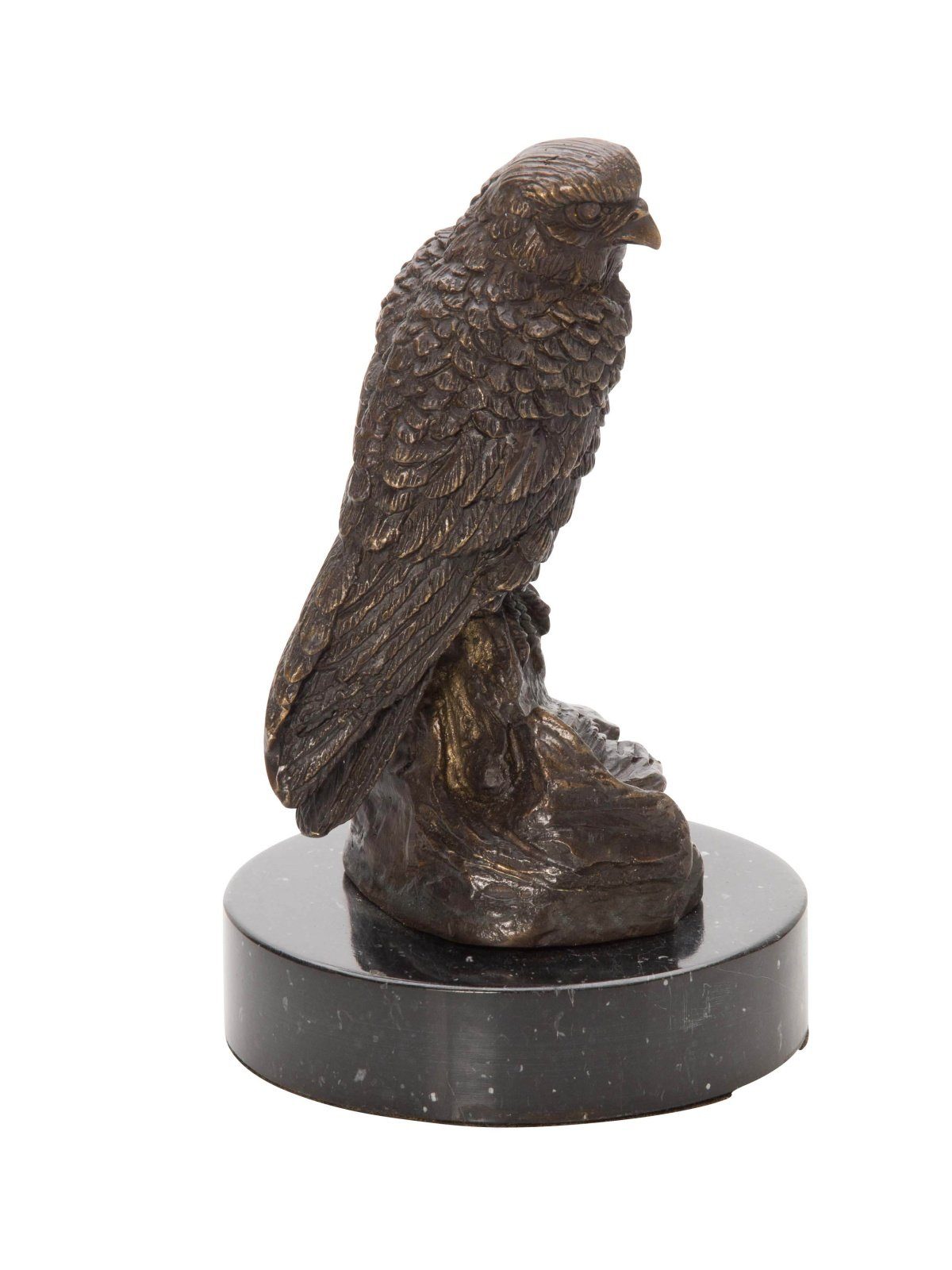 Bronze Falke Bronzeskulptur Stil Skulptur Vogel Jagd Aubaho antik sculp Figur Skulptur